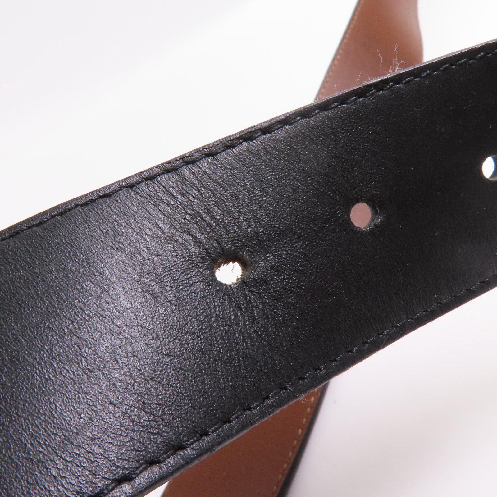 LOUIS VUITTON 牛皮皮革Belt 110cm銀扣皮帶