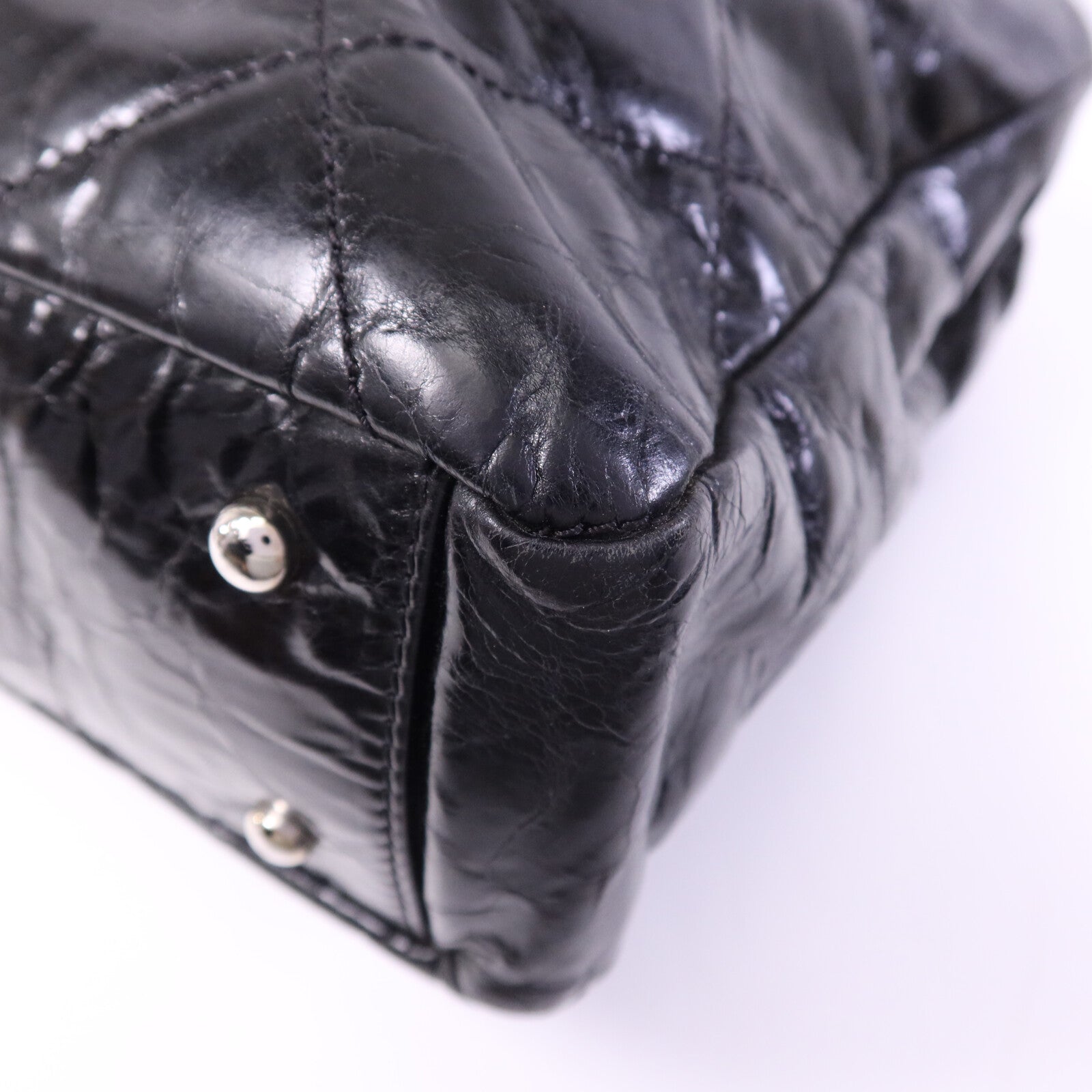 CHANEL 牛皮皮革Portobello Tote銀扣鏈帶肩背袋