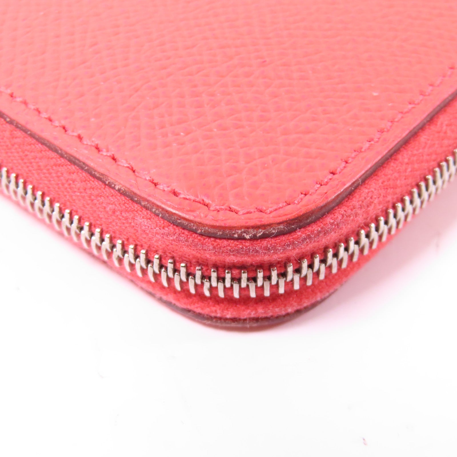 HERMES Veau Epsom皮革Silk In Classic Long Wallet銀扣長錢包粉紅色