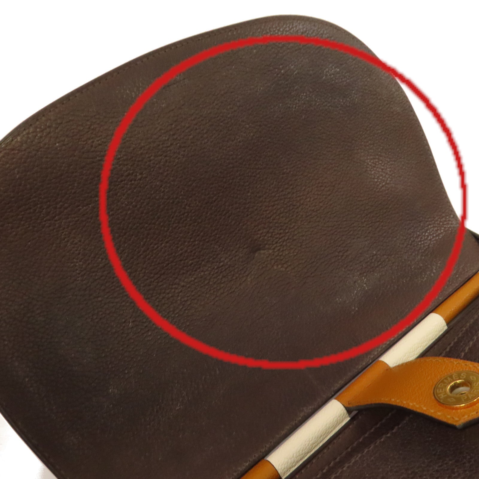 HERMES 【激減優惠】Clemence皮革Sac Saut 25 Shoulder Bag金扣肩背袋啡色