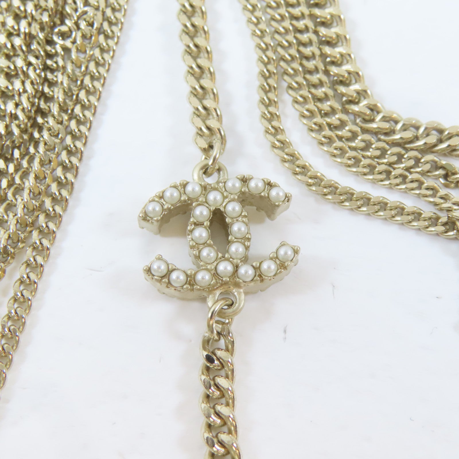 CHANEL 金屬Necklace項鍊金色#40cm