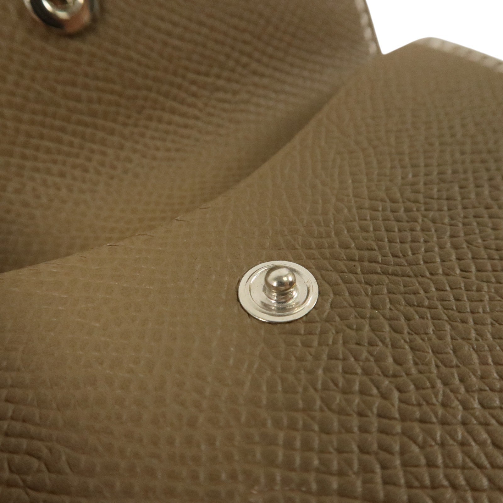 HERMES Epsom皮革Bearn Mini Wallet銀扣錢包Etoupe