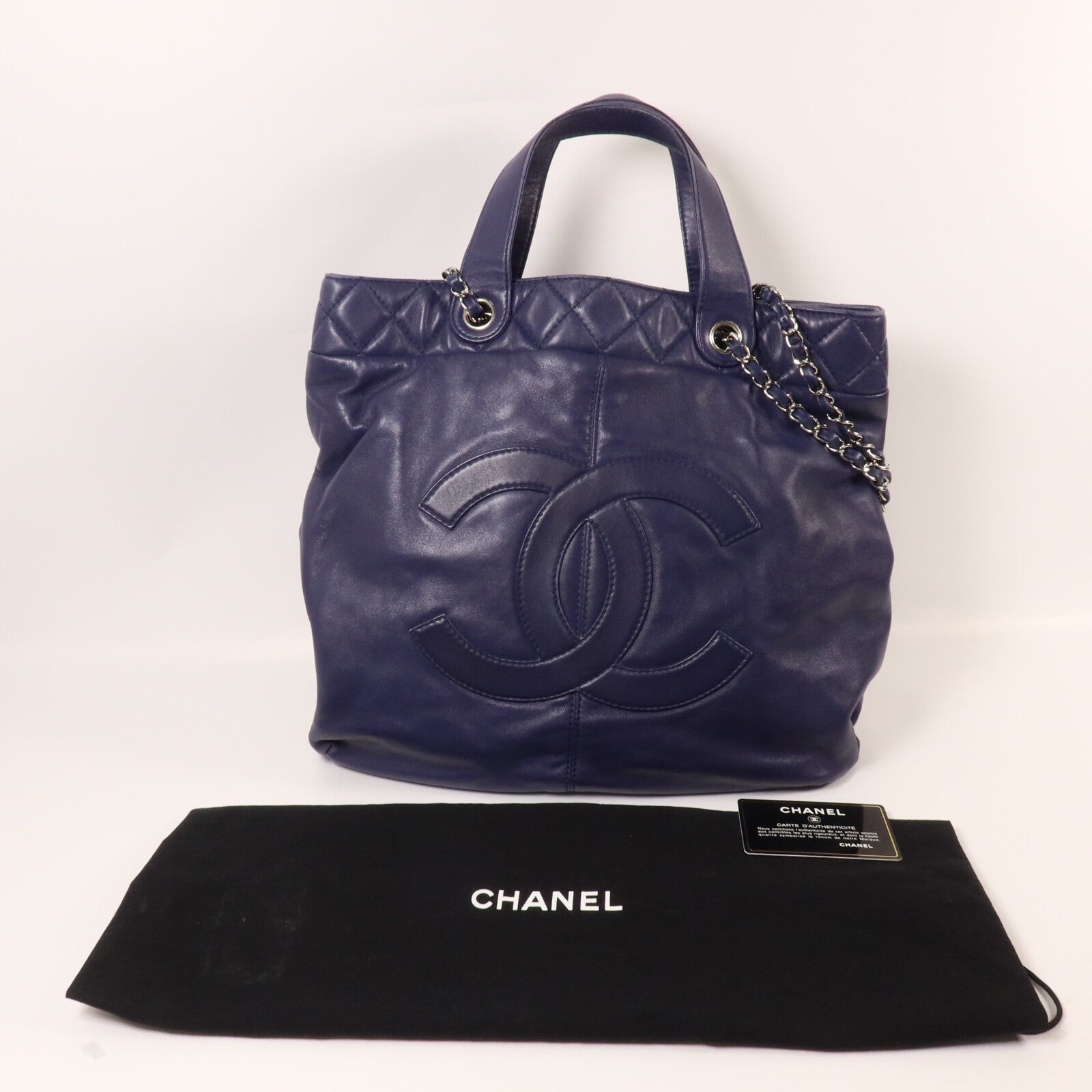 CHANEL 牛皮皮革Chain Shoulder鏈帶手挽肩背兩用袋