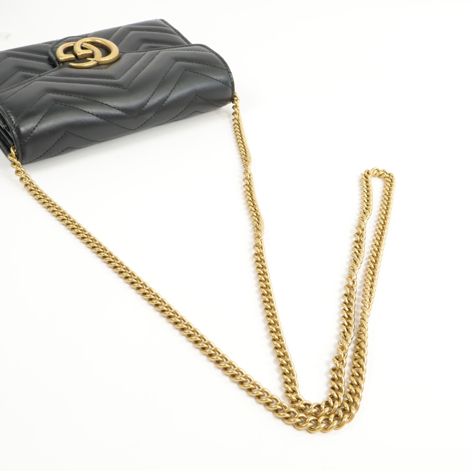 GUCCI 牛皮皮革GG Marmont Shoulder Bag鏈帶肩背袋