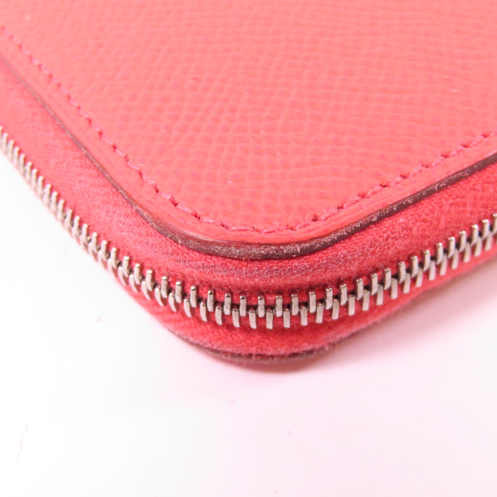 HERMES Veau Epsom皮革Silk In Classic Long Wallet銀扣長錢包粉紅色