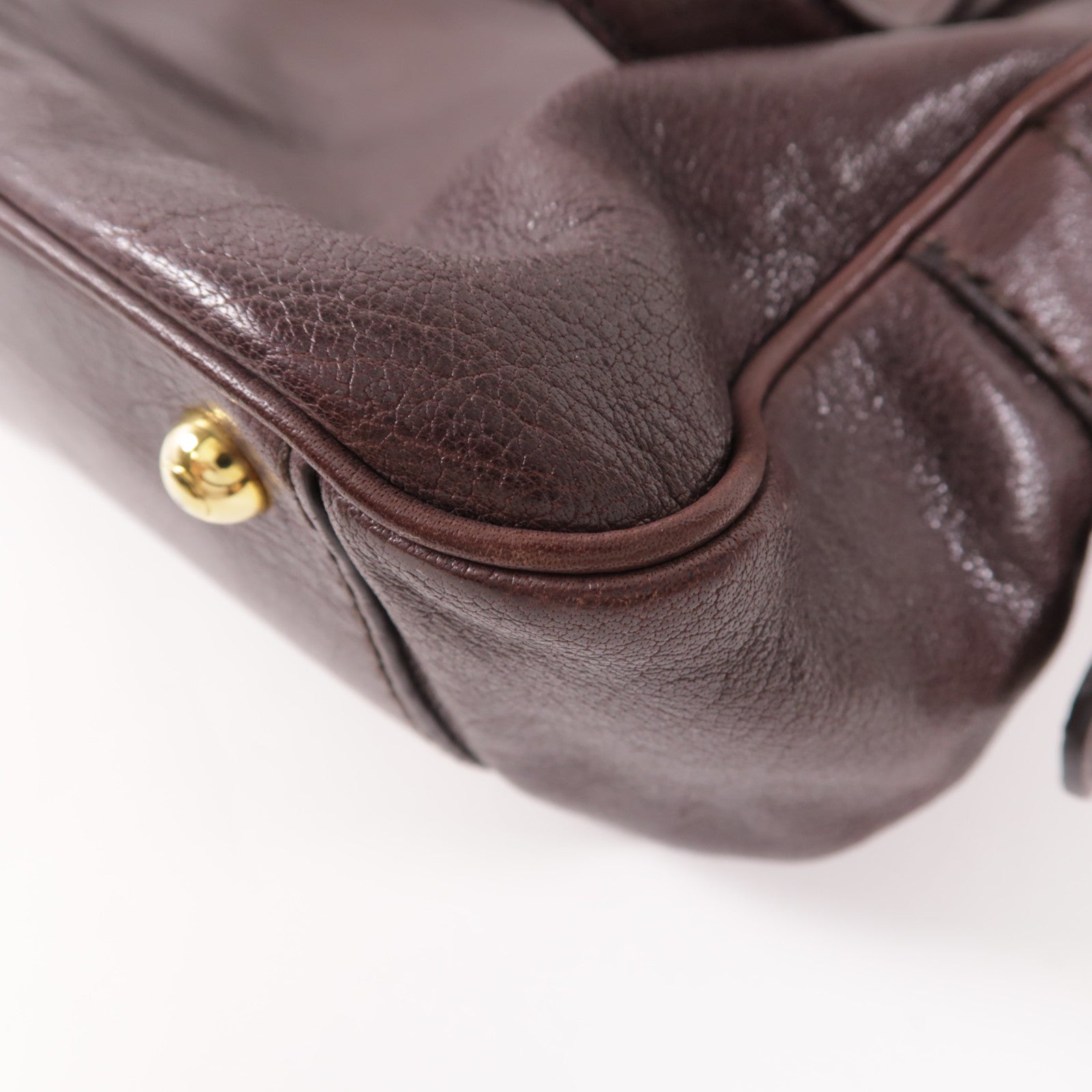 TOD'S GHW Handbag Calfskin Leather Brown