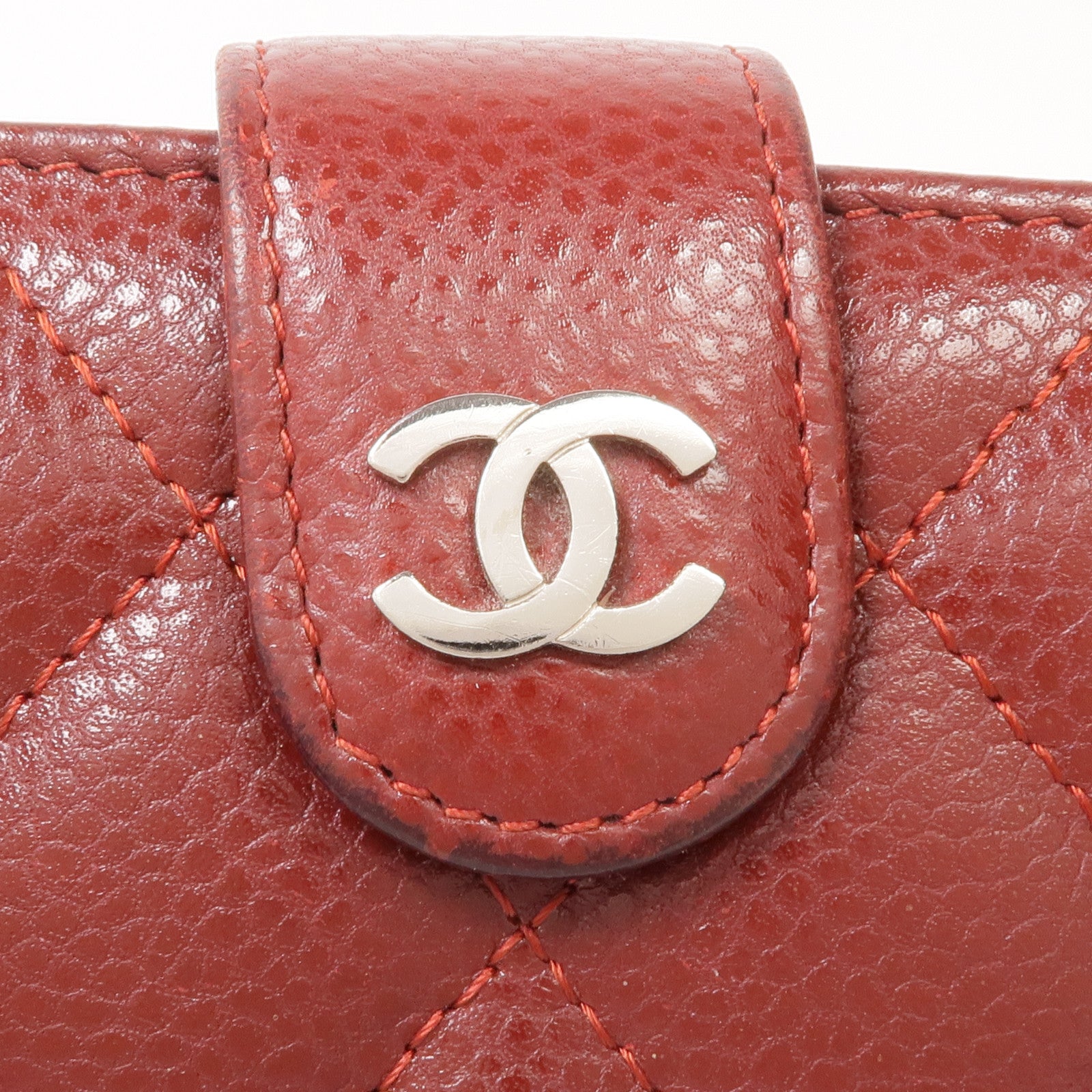 CHANEL 牛皮皮革Wallet銀扣錢包