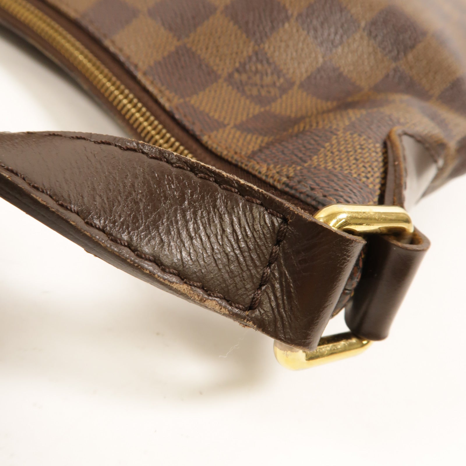 LOUIS VUITTON Damier Bloomsbury PM金扣肩背袋棕色