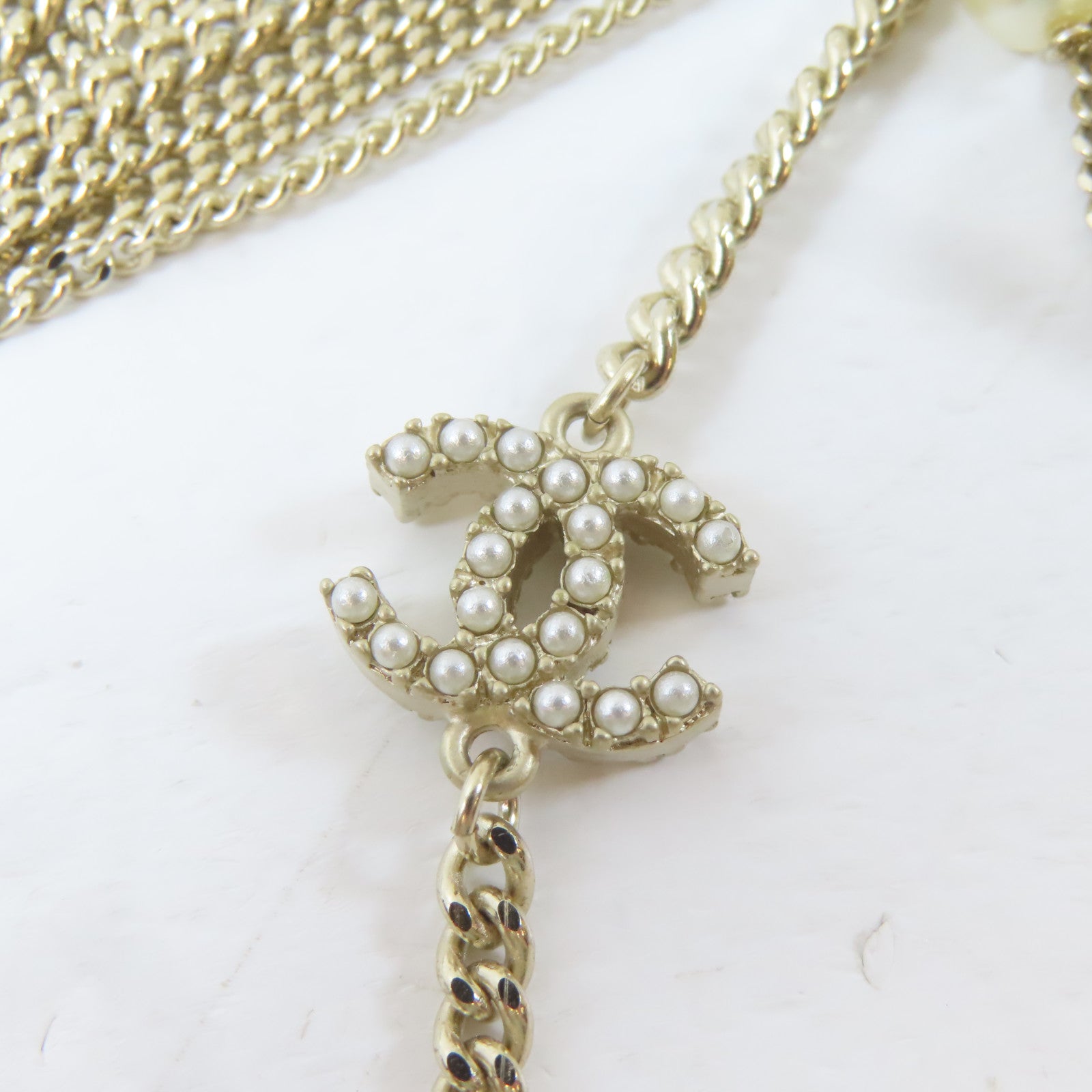 CHANEL 金屬Necklace項鍊金色#40cm