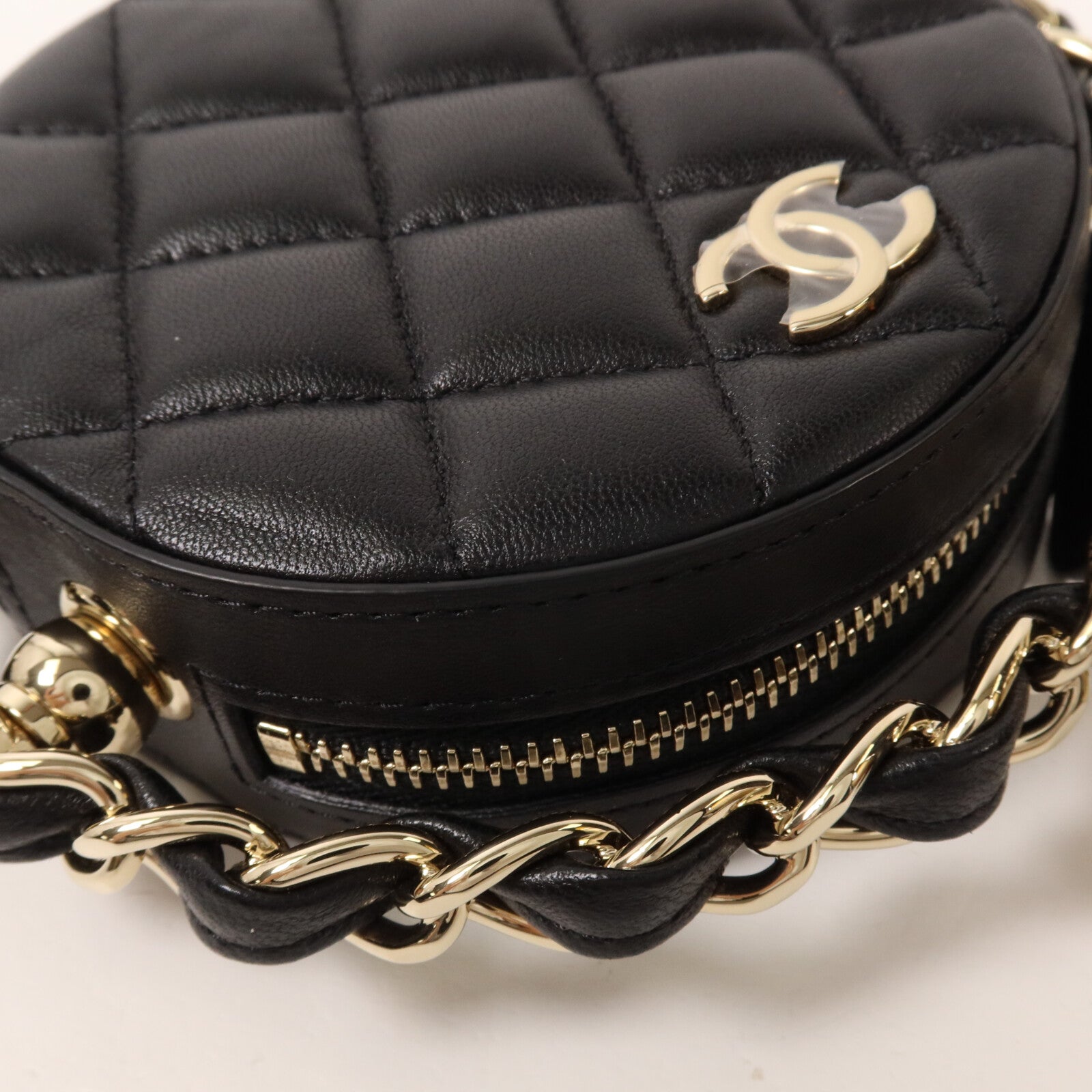 CHANEL 羊皮皮革Round Clutch With Chain鏈帶手拿包