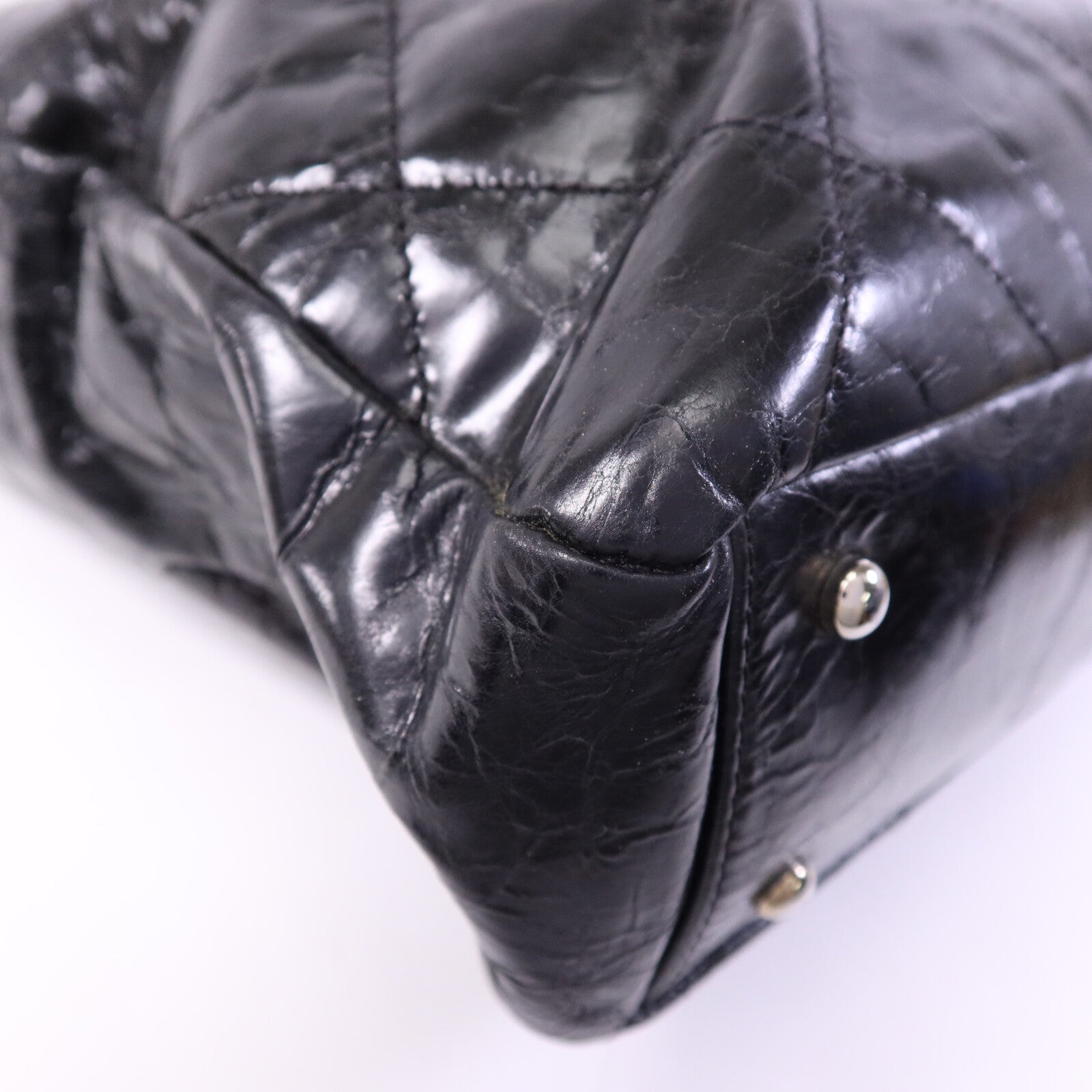 CHANEL 牛皮皮革Portobello Tote銀扣鏈帶肩背袋