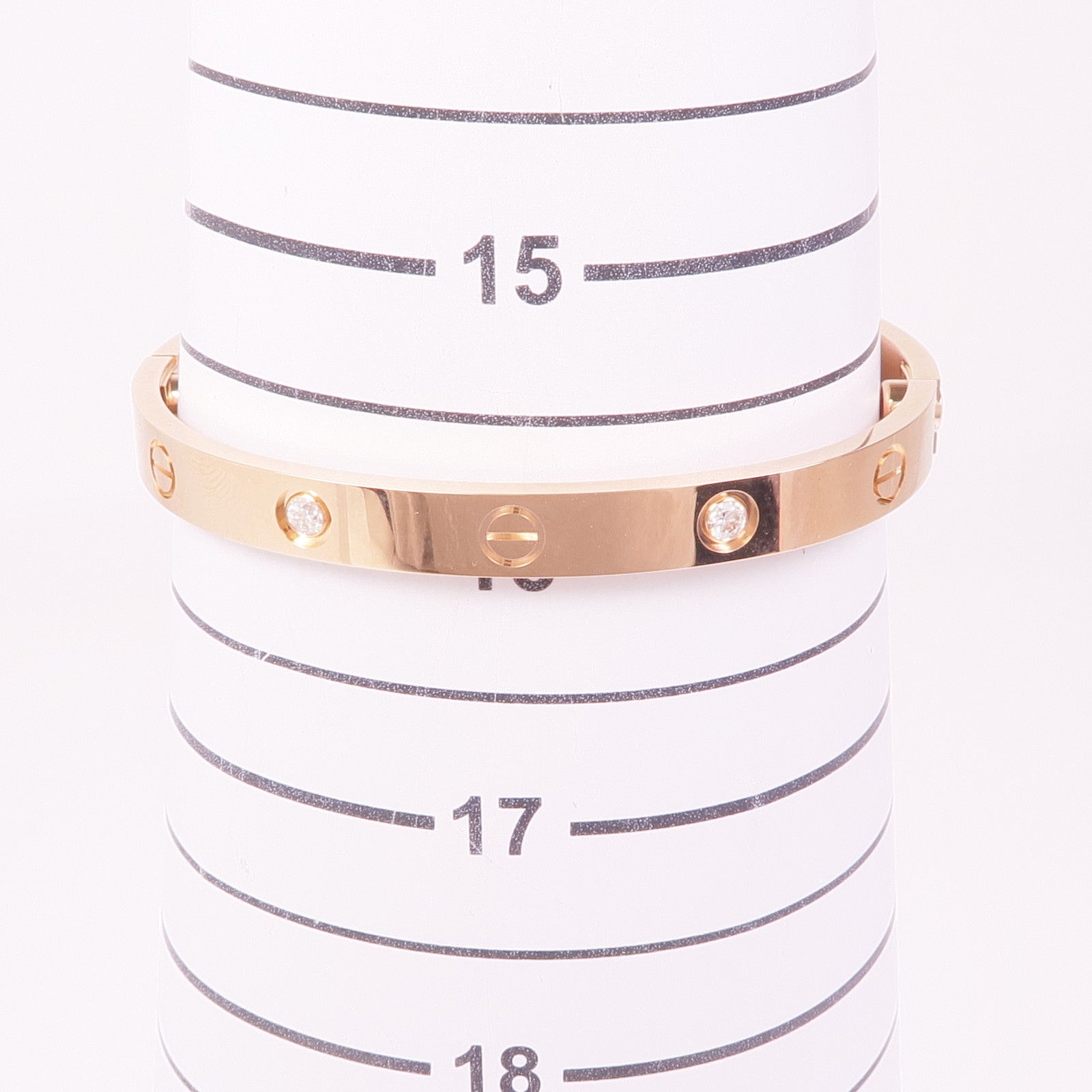 CARTIER 18K玫瑰金Love Bracelet 4P Diamond鑽石手鐲Cartier#17