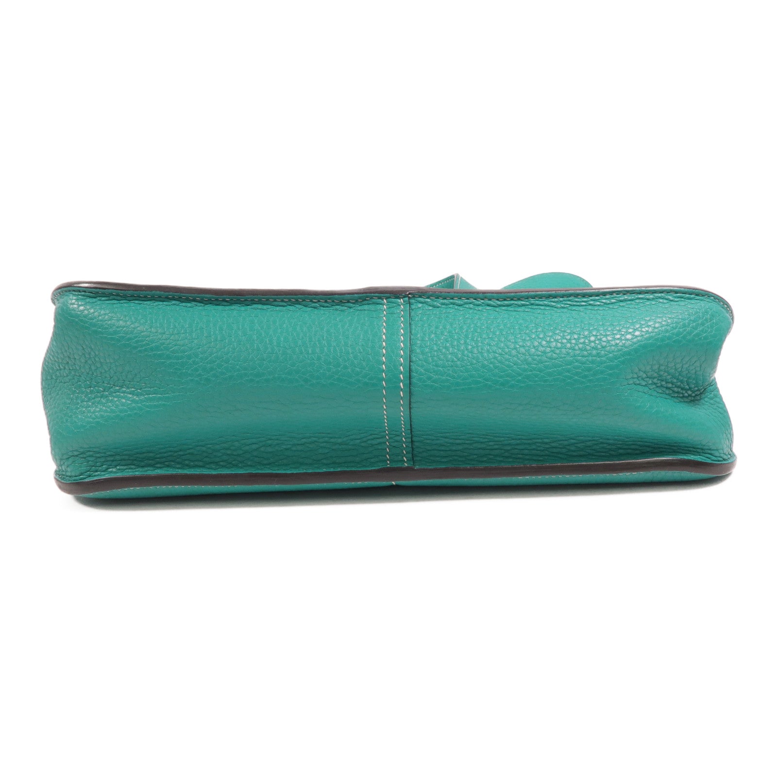 HERMES Clemence皮革Halzan 31手挽肩背兩用袋Bleu Paon