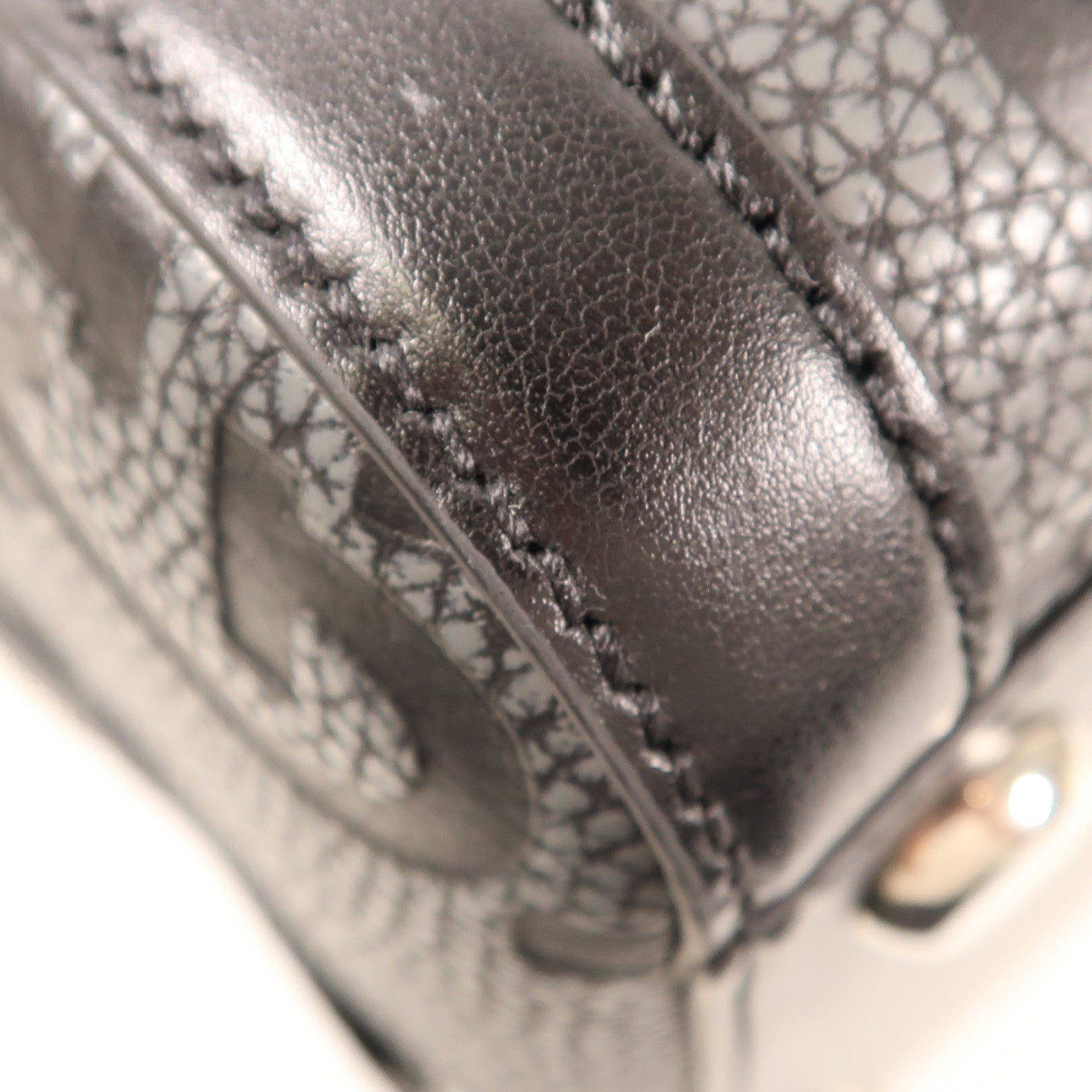 GUCCI GG SHW Boston Bag 2 Way Shoulder Handbag 725282H Calfskin Grey/Black