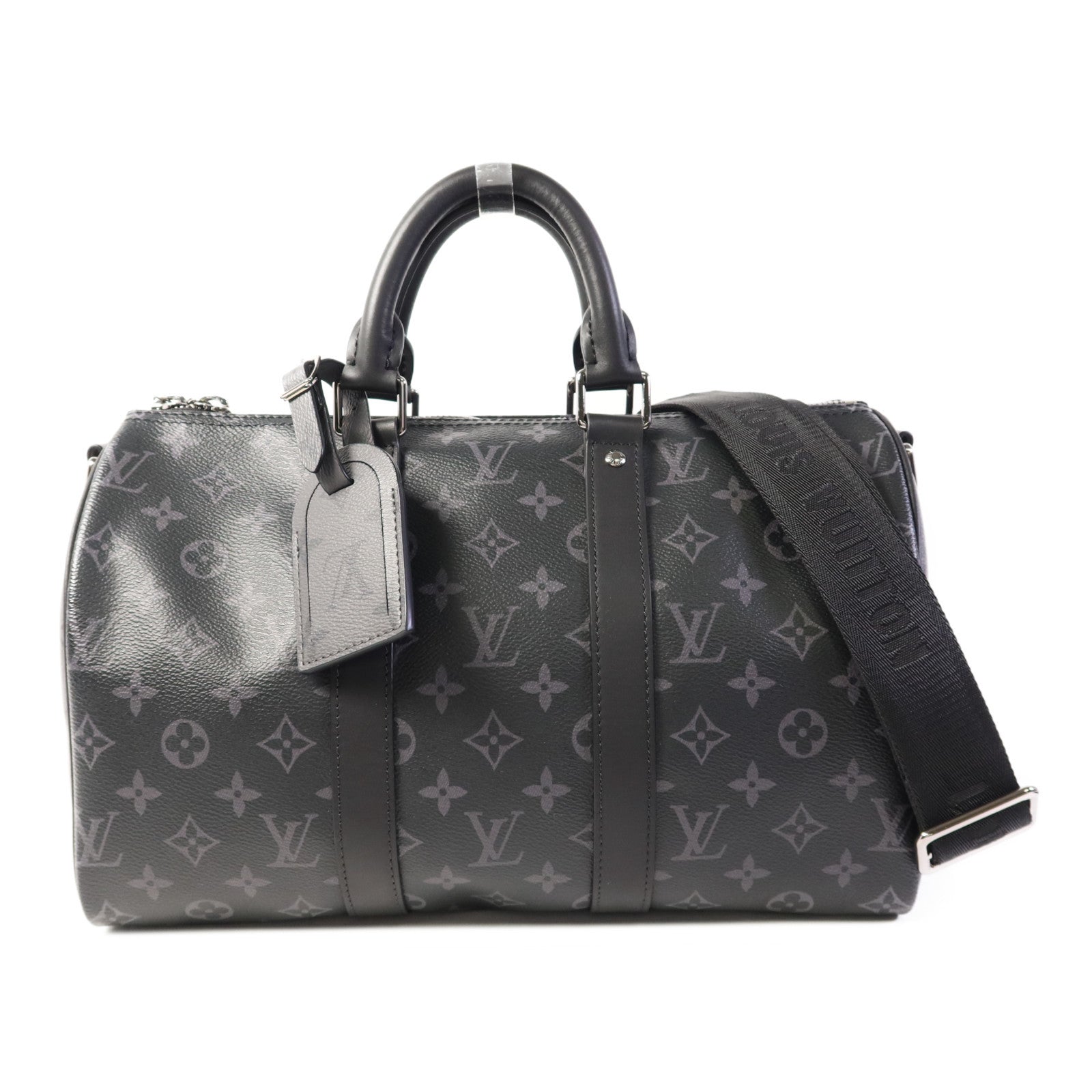 LOUIS VUITTON Monogram Eclipse Keepall Bandouliere 35手挽肩背兩用袋