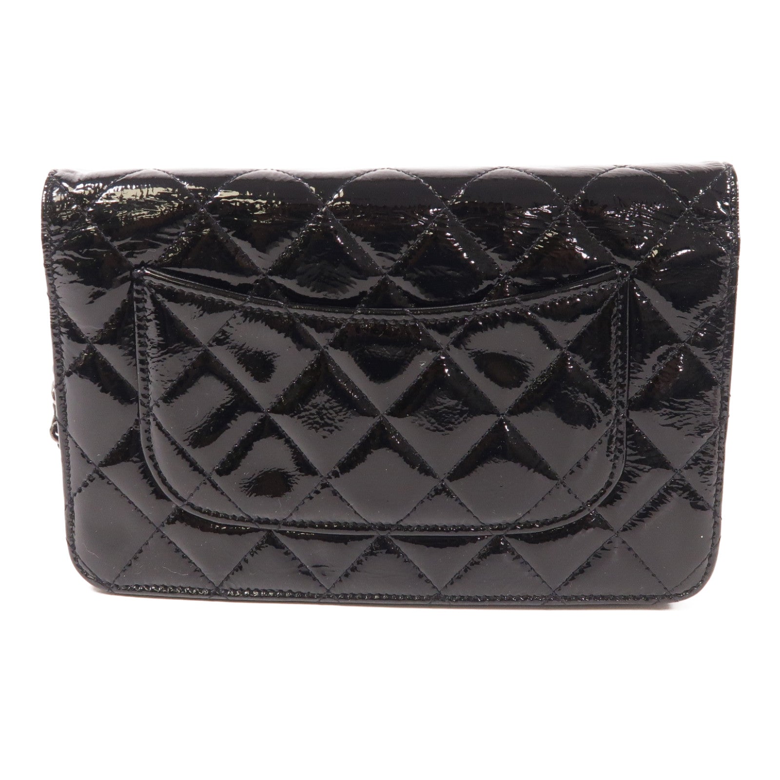 CHANEL 【激減優惠】漆皮皮革Wallet On Chain 2.55銀扣鏈帶肩背袋