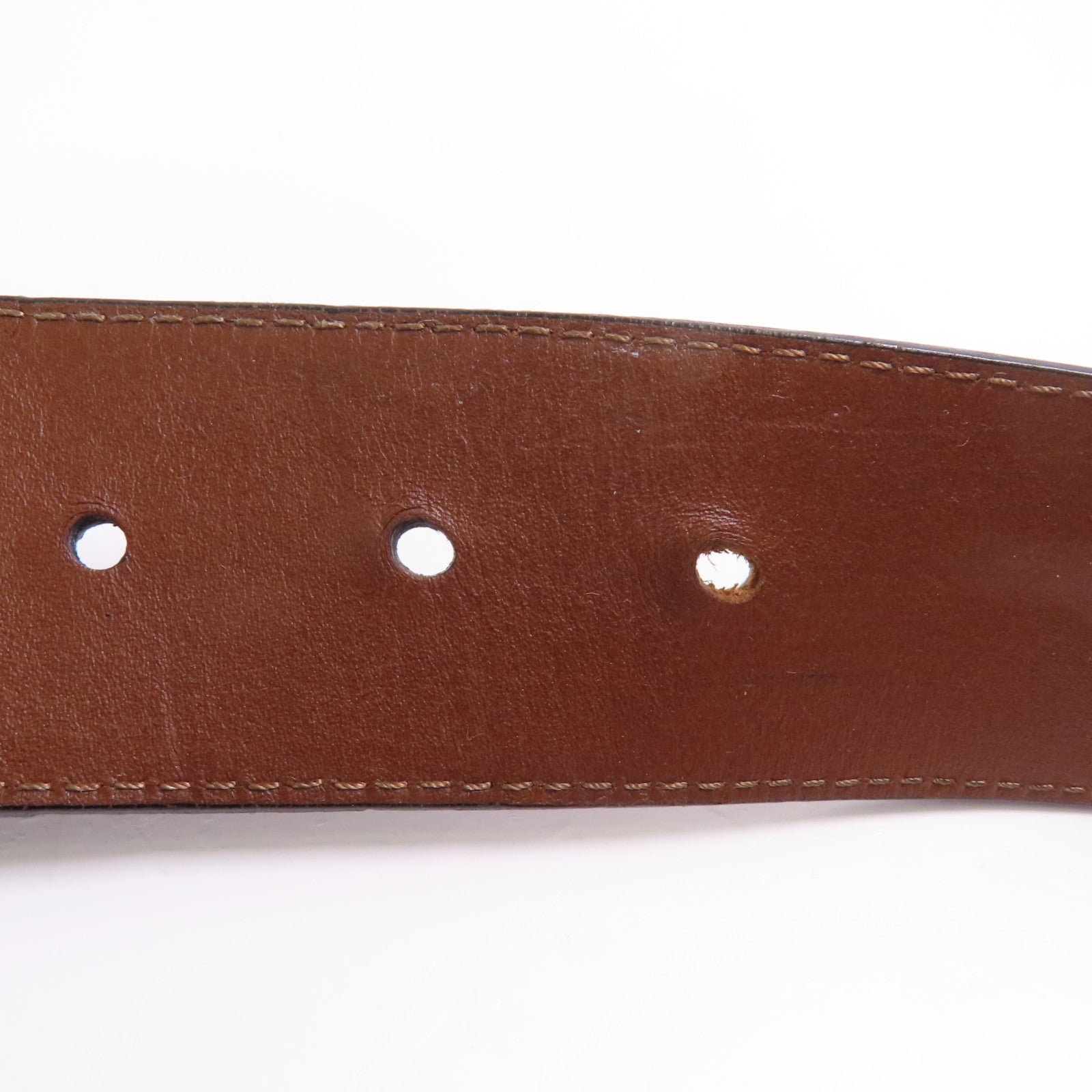 LOUIS VUITTON 牛皮皮革Belt 110cm銀扣皮帶