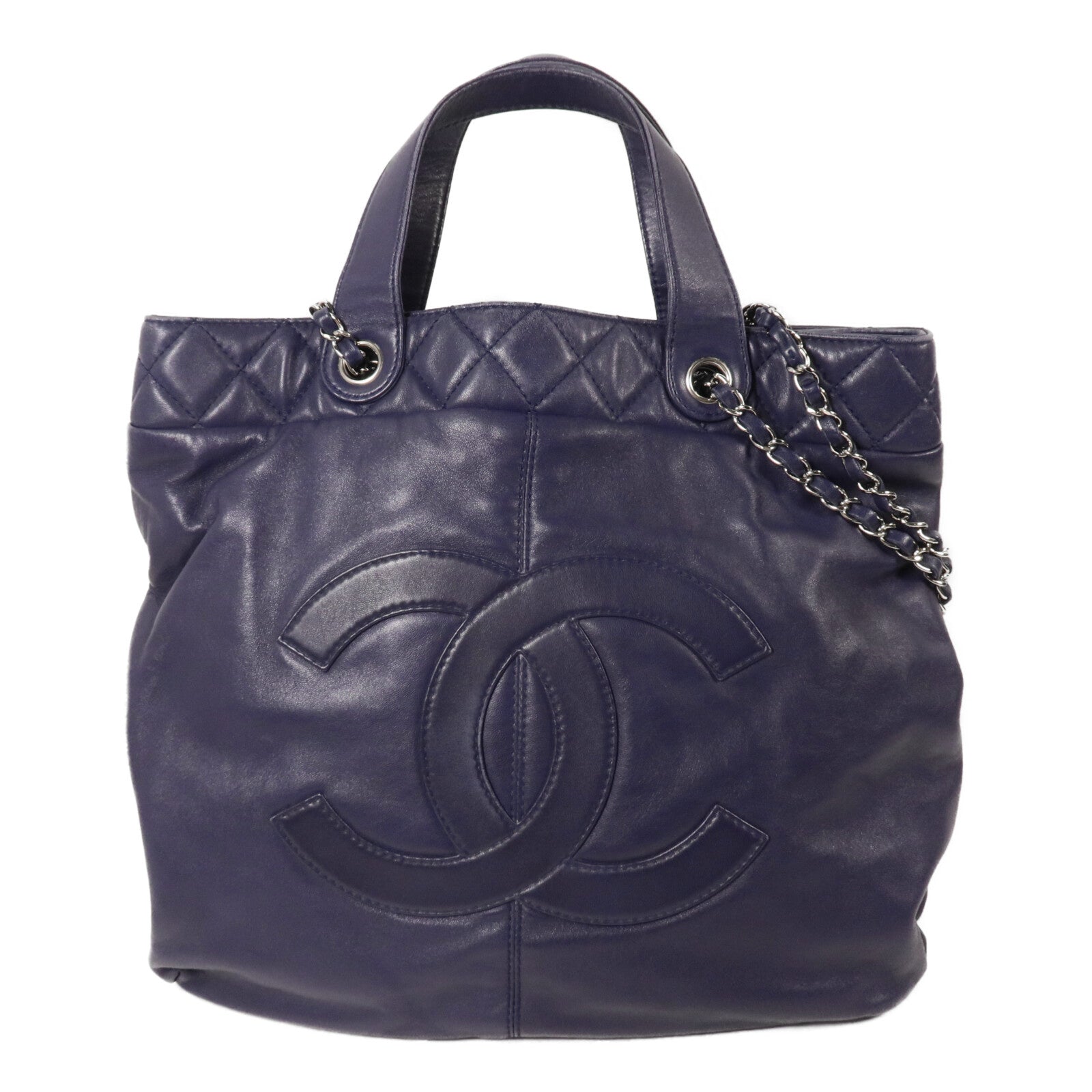CHANEL 牛皮皮革Chain Shoulder鏈帶手挽肩背兩用袋