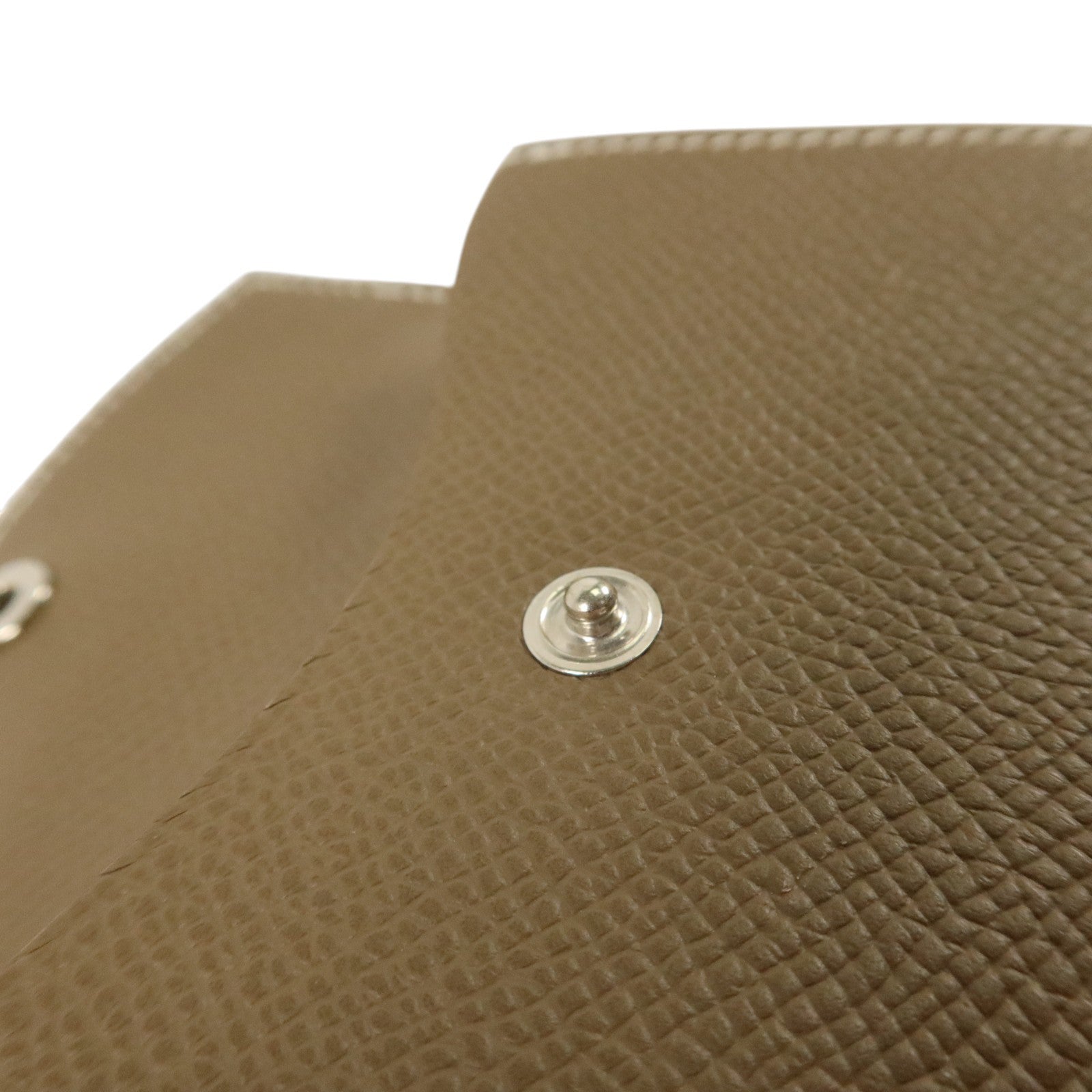 HERMES Epsom皮革Bearn Mini Wallet銀扣錢包Etoupe