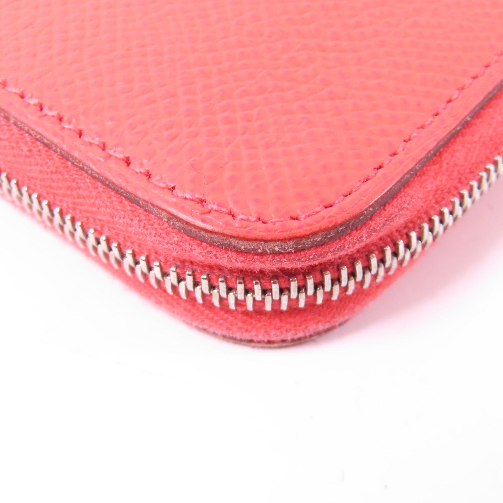 HERMES Veau Epsom皮革Silk In Classic Long Wallet銀扣長錢包粉紅色