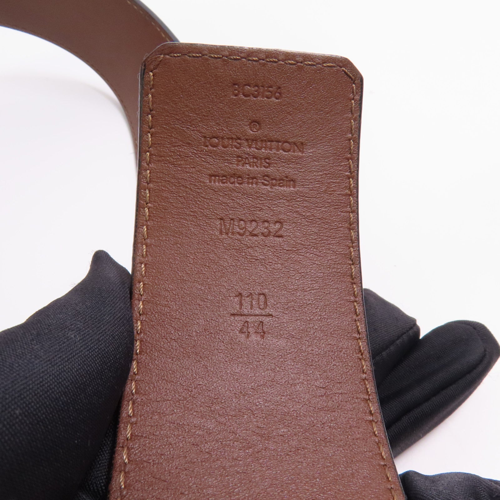 LOUIS VUITTON 牛皮皮革Belt 110cm銀扣皮帶