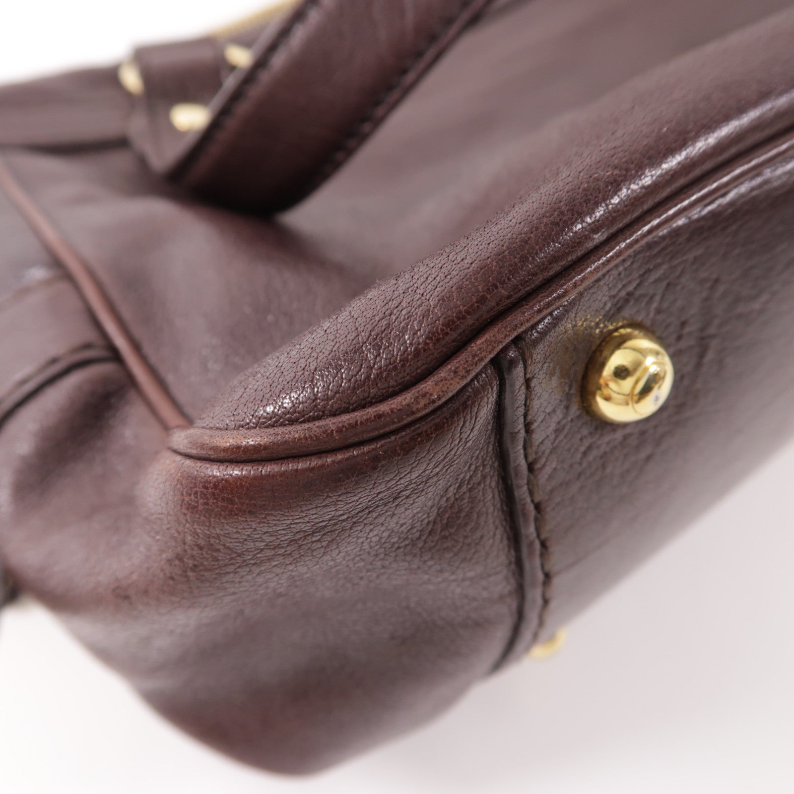 TOD'S GHW Handbag Calfskin Leather Brown