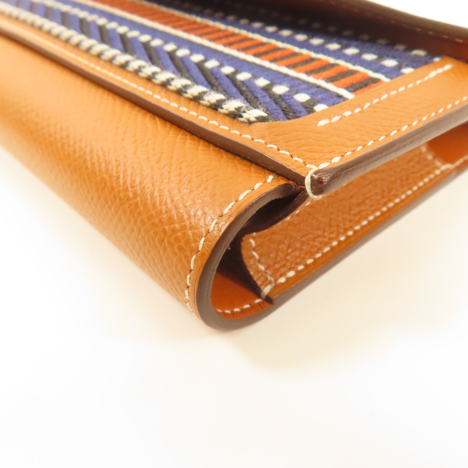 HERMES Passant en Excellent Etat Marron Long wallet Epsom Leather Gold