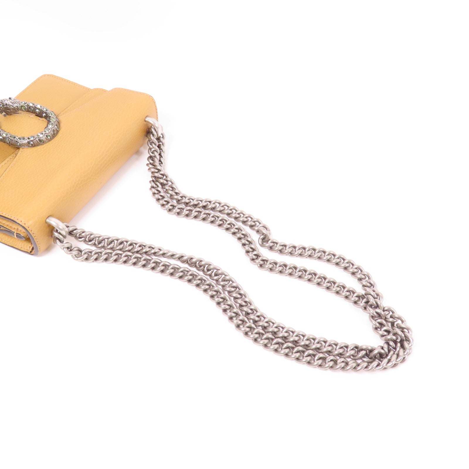 GUCCI GG SHW Dionysus Chain Shoulder Bag Calfskin Leather Brown