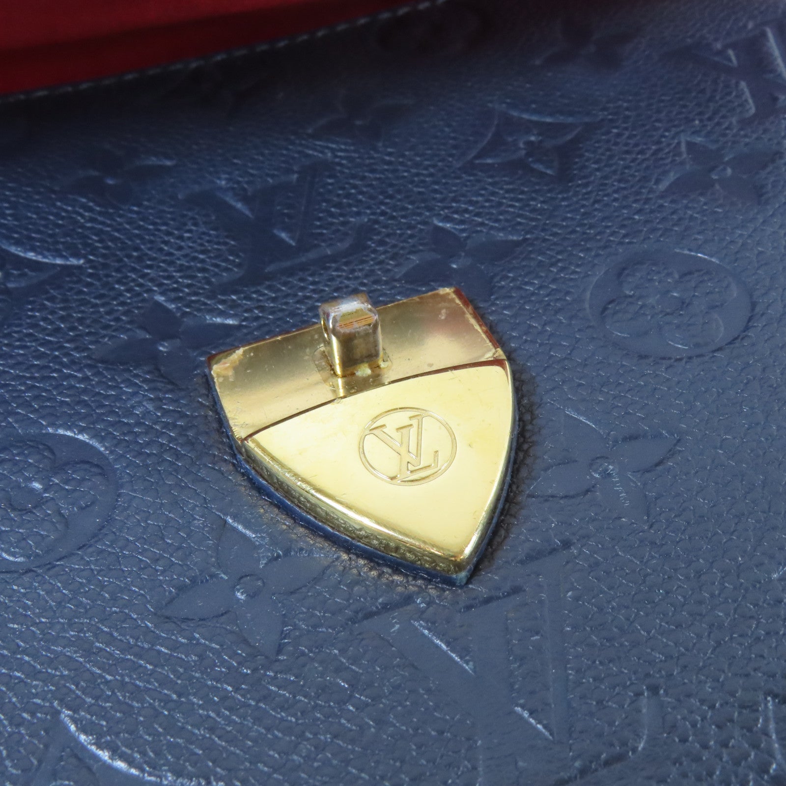 LOUIS VUITTON 【激減優惠】Monogram Empreinte Saint Sulpice PM金扣鏈帶肩背袋藍色
