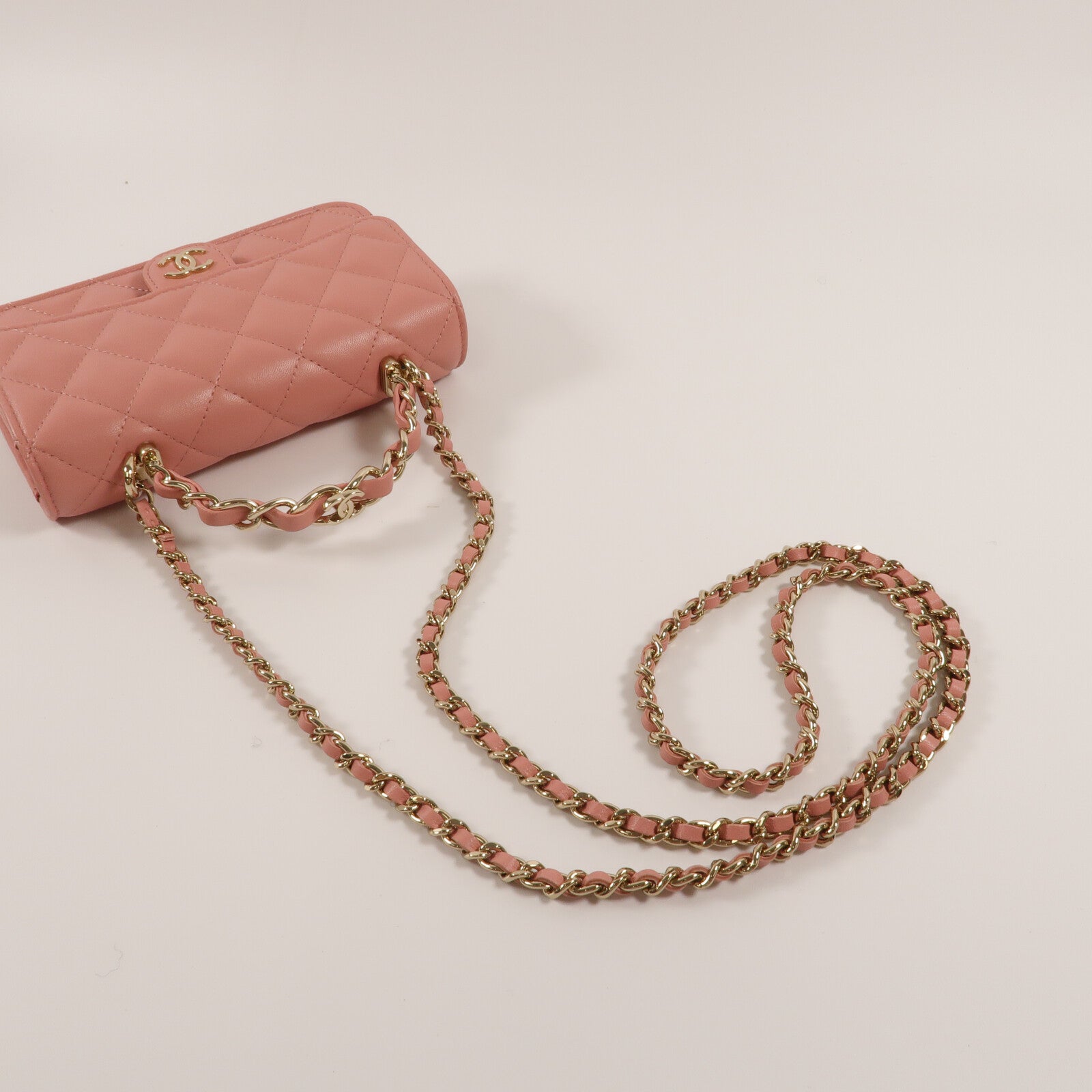 CHANEL 羊皮皮革Wallet On Chain With Handle鏈帶手挽肩背兩用袋
