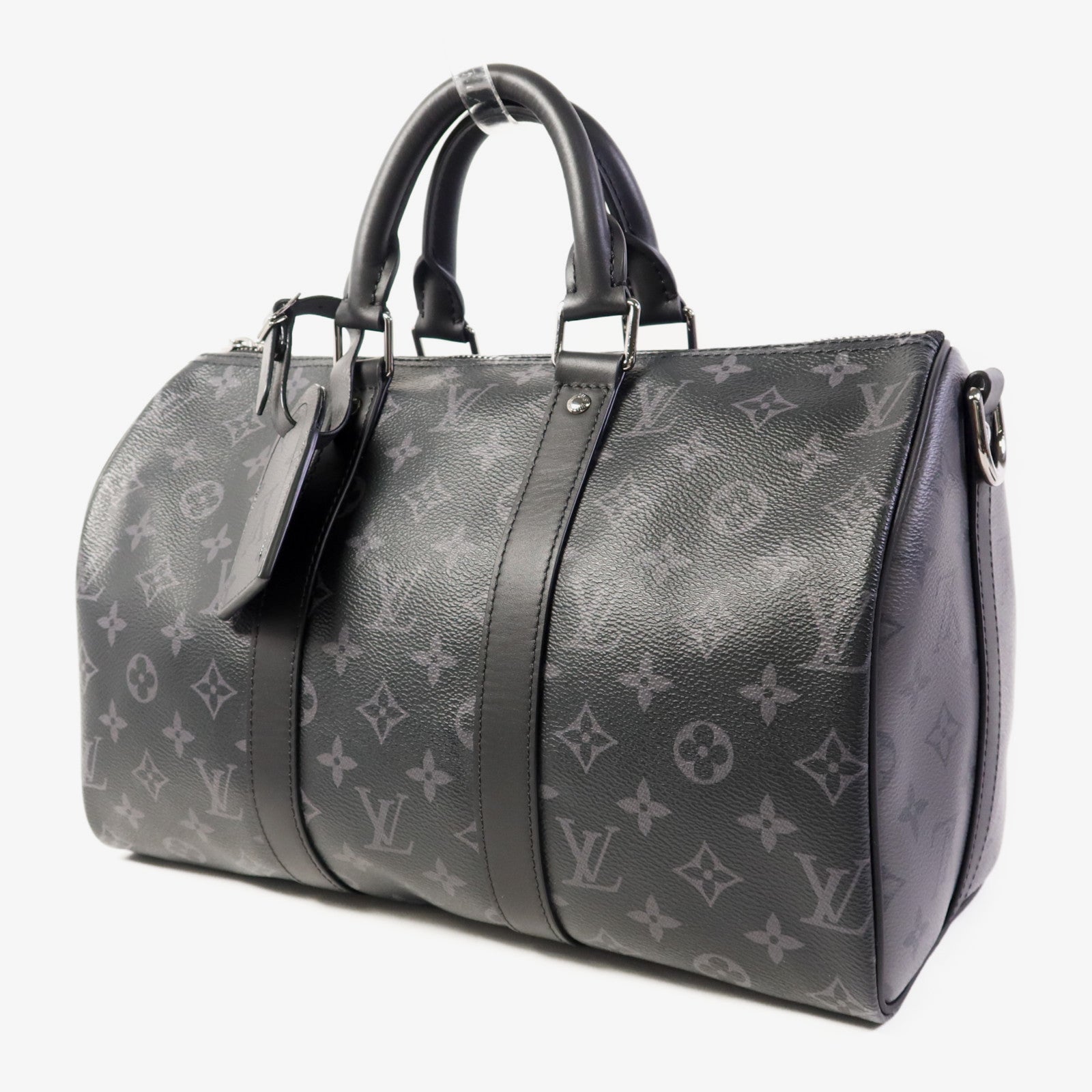 LOUIS VUITTON Monogram Eclipse Keepall Bandouliere 35手挽肩背兩用袋
