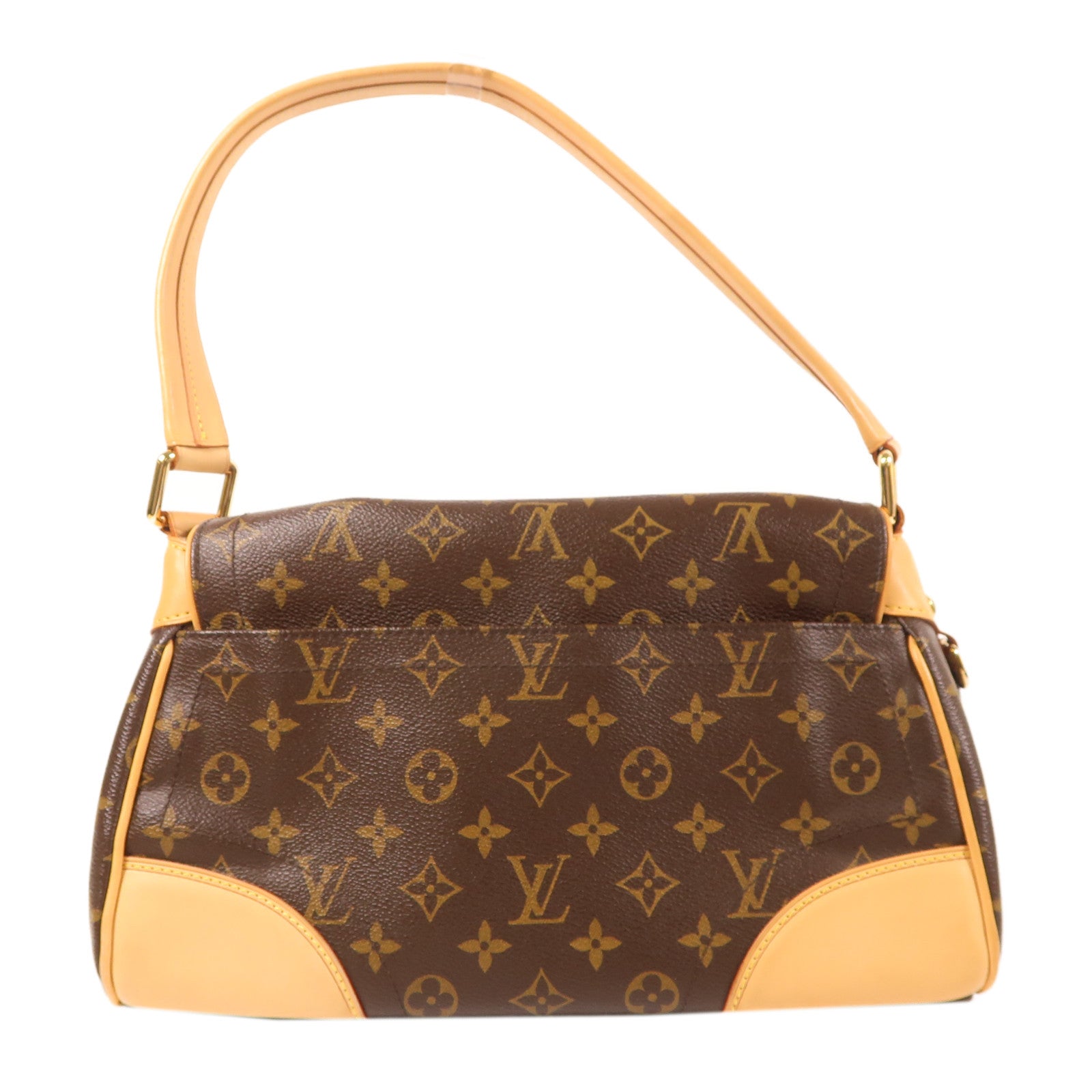 LOUIS VUITTON Monogram Beverly MM金扣肩背袋棕色