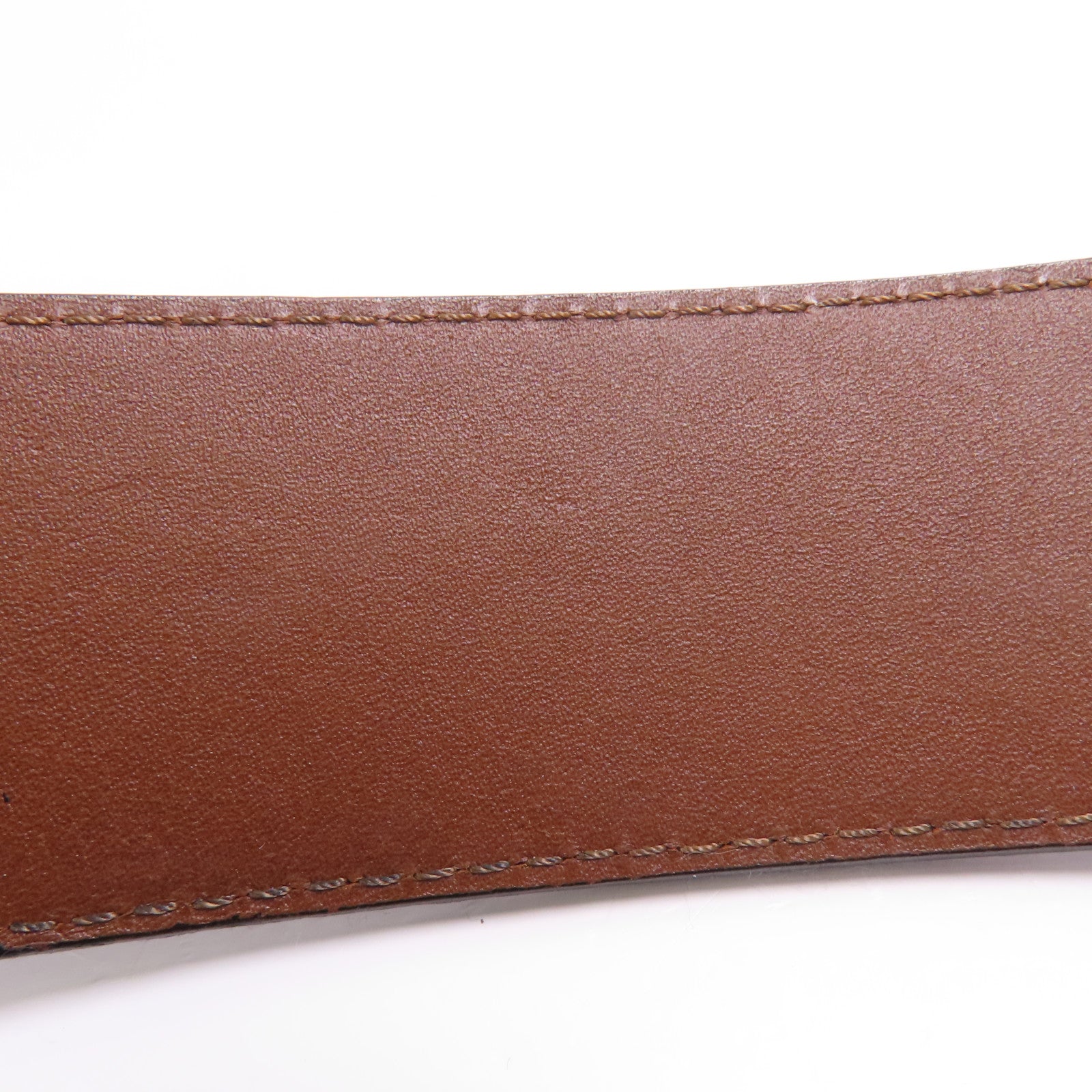 LOUIS VUITTON 牛皮皮革Belt 110cm銀扣皮帶