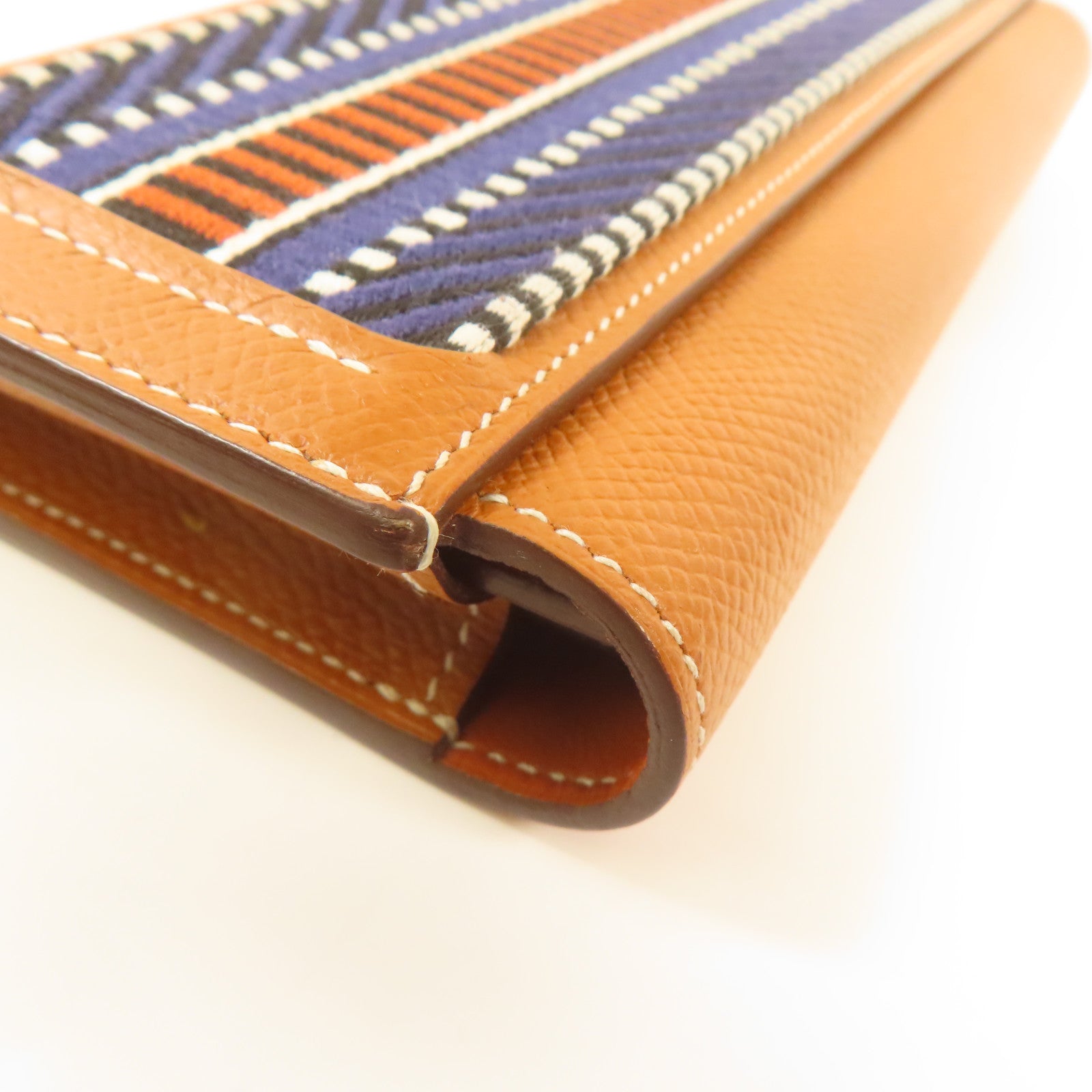 HERMES Passant en Excellent Etat Marron Long wallet Epsom Leather Gold