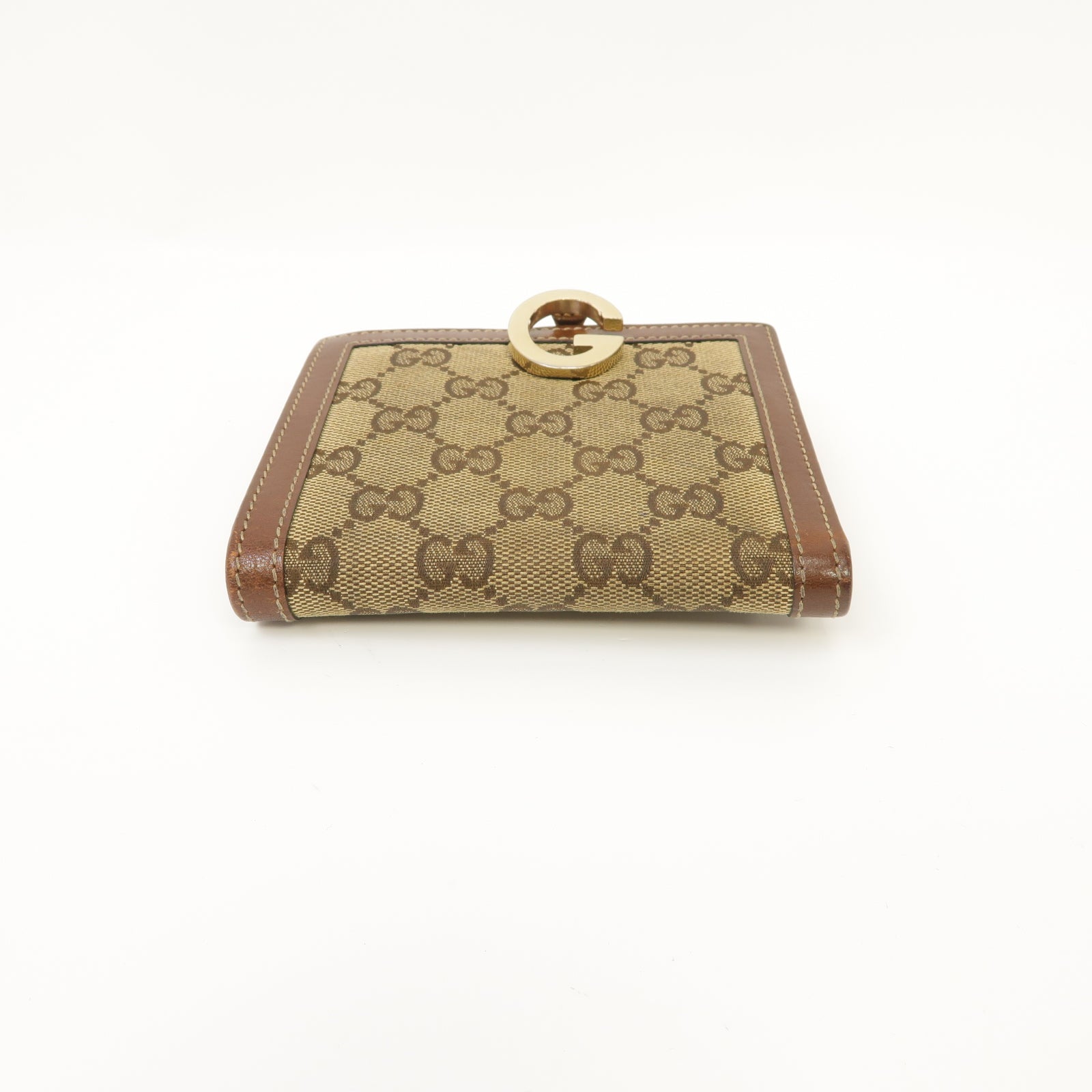 GUCCI 【清倉大減價】帆布Wallet金扣錢包啡色