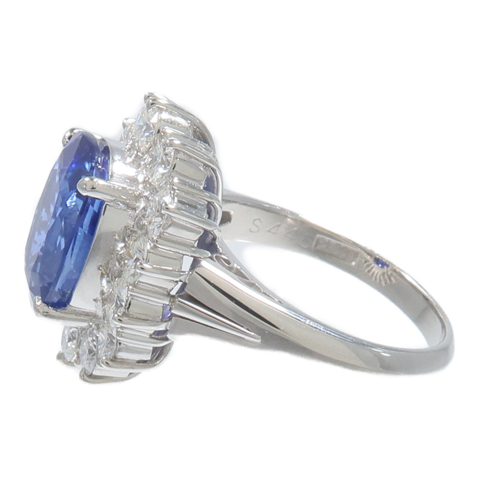 JEWELRY PT900鉑金Sapphire Diamond Ring藍寶石/鑽石戒指