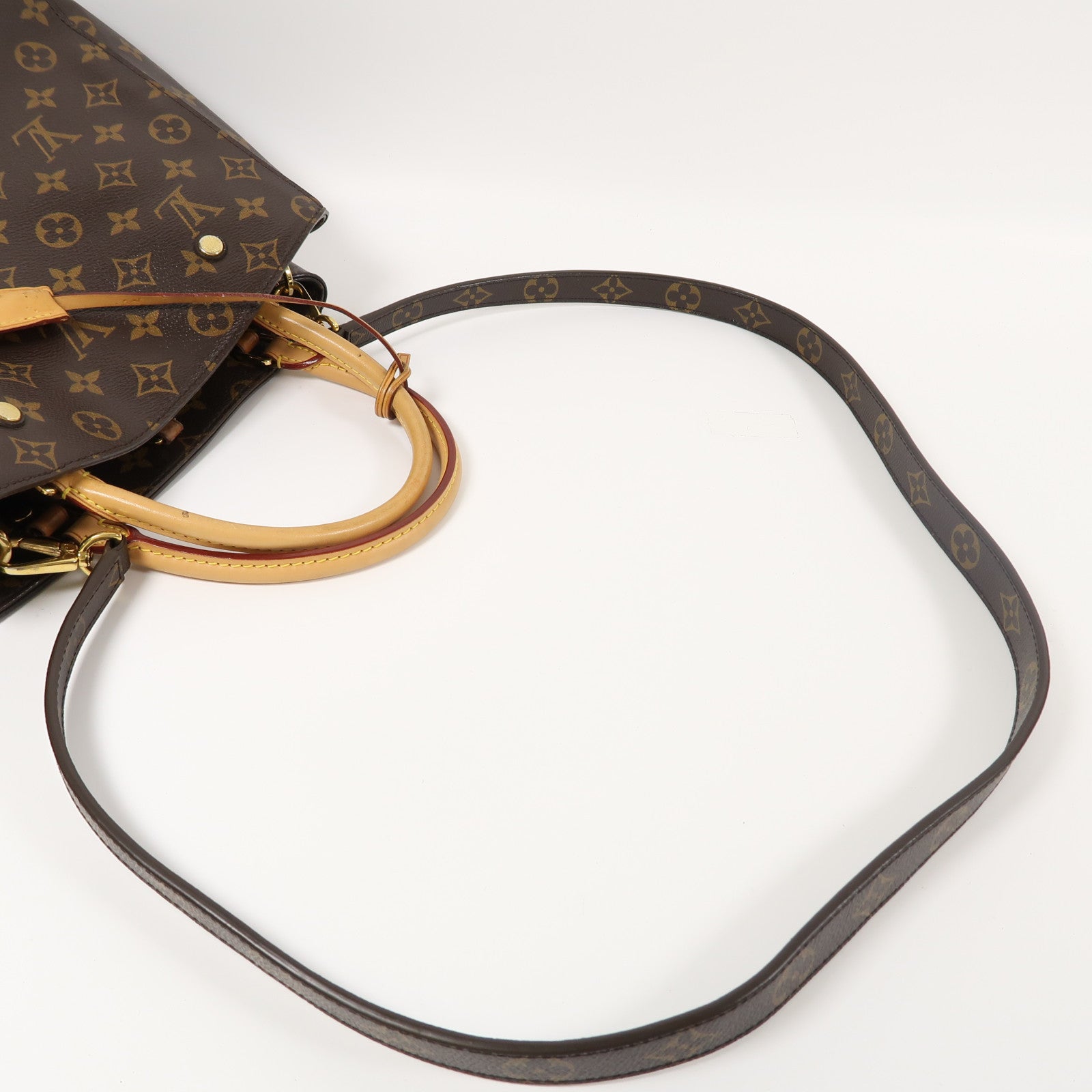 LOUIS VUITTON Monogram Montaigne金扣手挽肩背兩用袋啡色