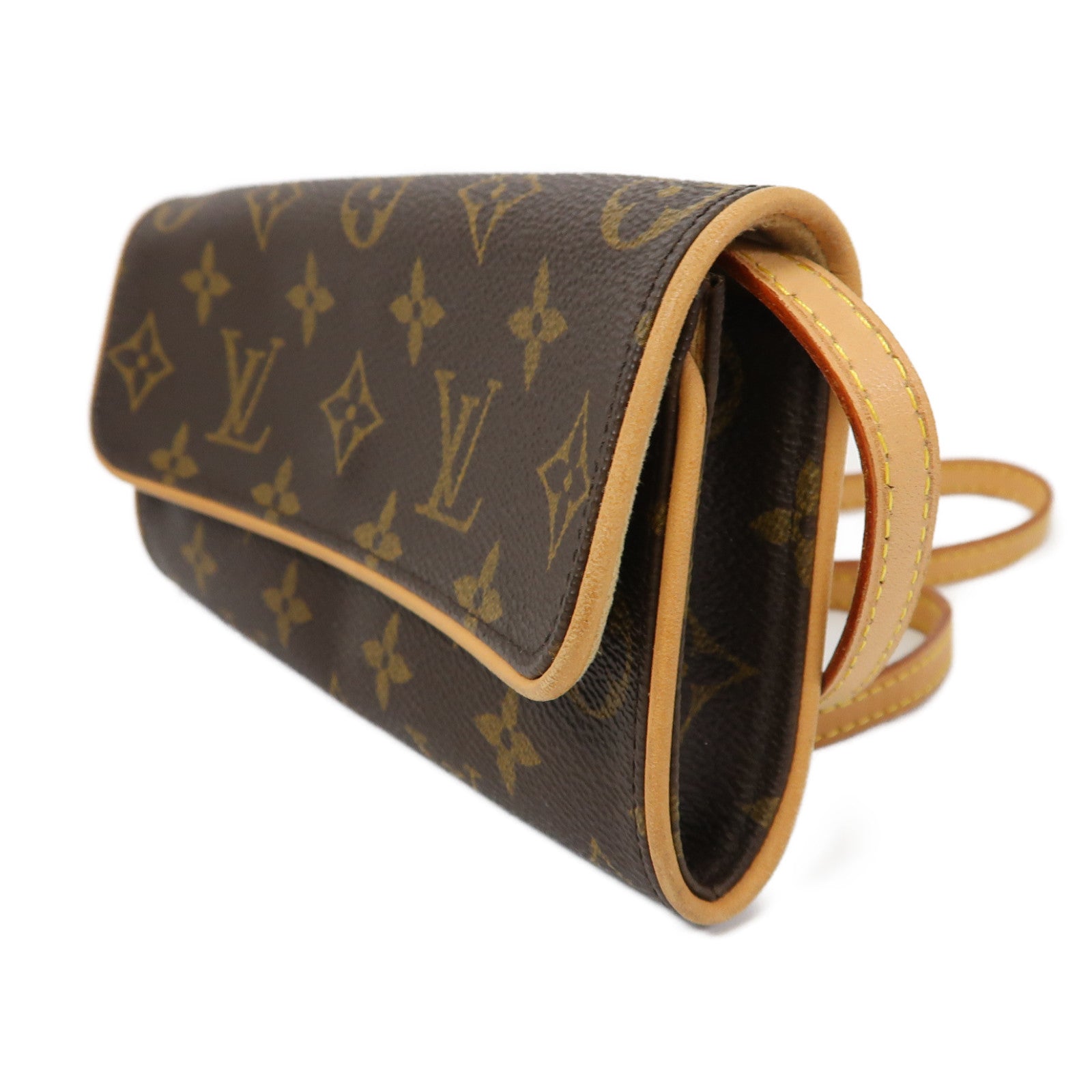 LOUIS VUITTON Monogram Pochette Twin PM金扣肩背袋啡色