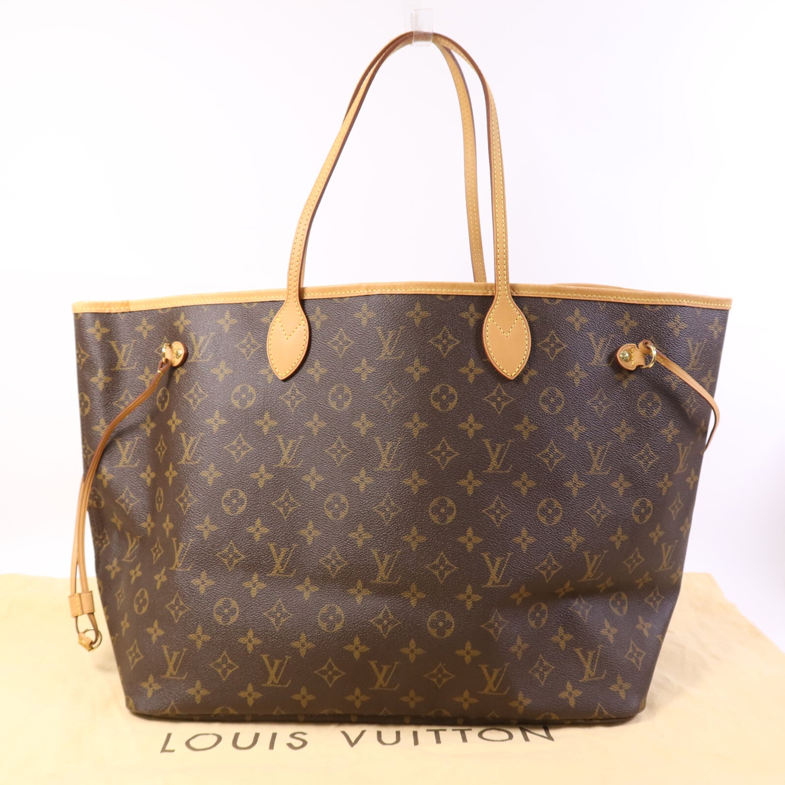 LOUIS VUITTON Monogram Neverfull GM金扣手挽袋