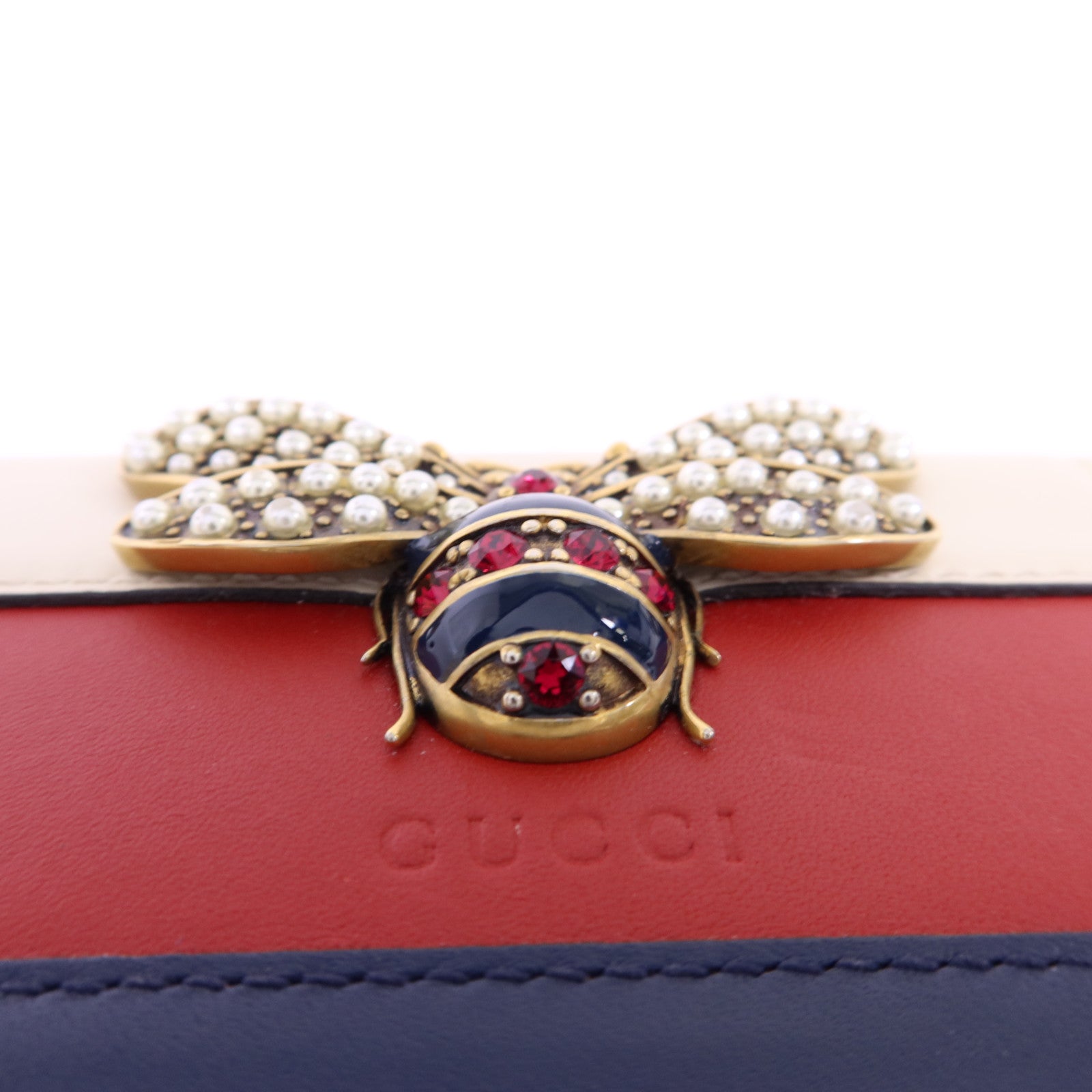 GUCCI 牛皮皮革Queen Margaret金扣錢包