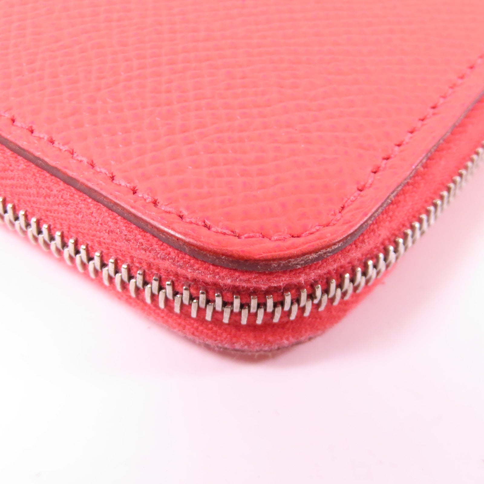 HERMES Veau Epsom皮革Silk In Classic Long Wallet銀扣長錢包粉紅色