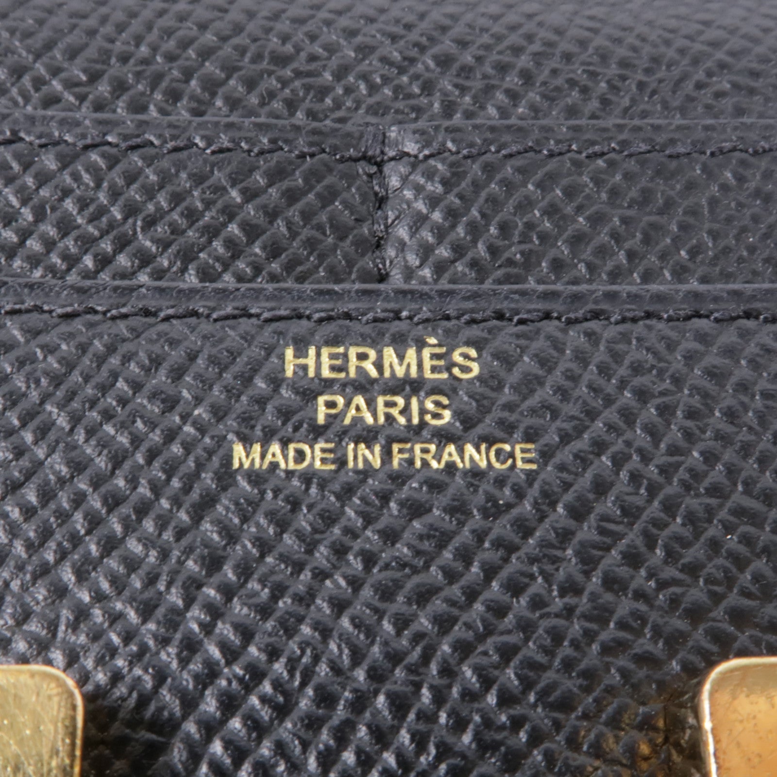 HERMES Epsom皮革Constance Wallet金扣錢包Noir