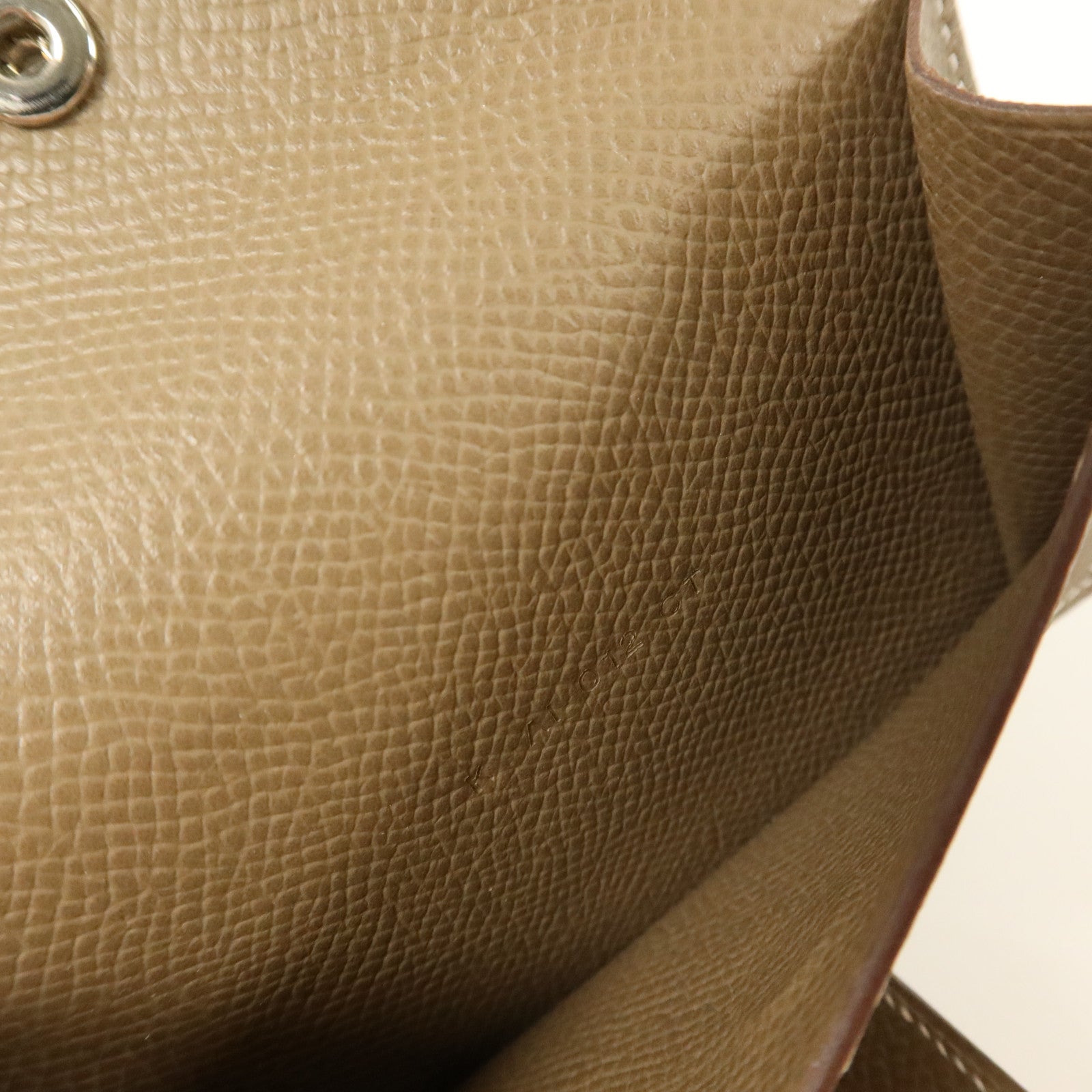 HERMES Epsom皮革Bearn Mini Wallet銀扣錢包Etoupe