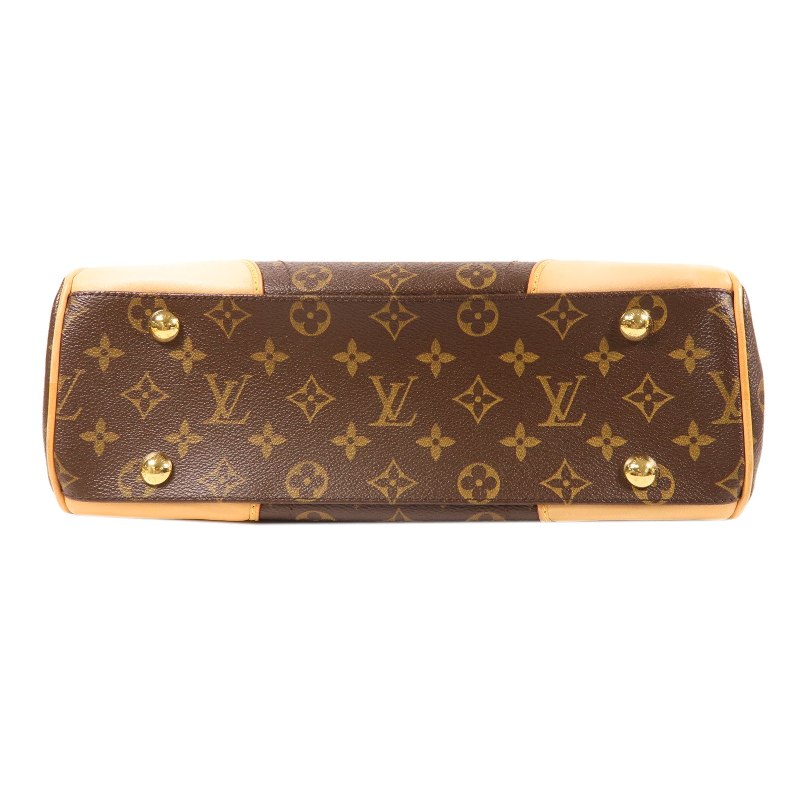 LOUIS VUITTON Monogram Beverly MM金扣肩背袋棕色