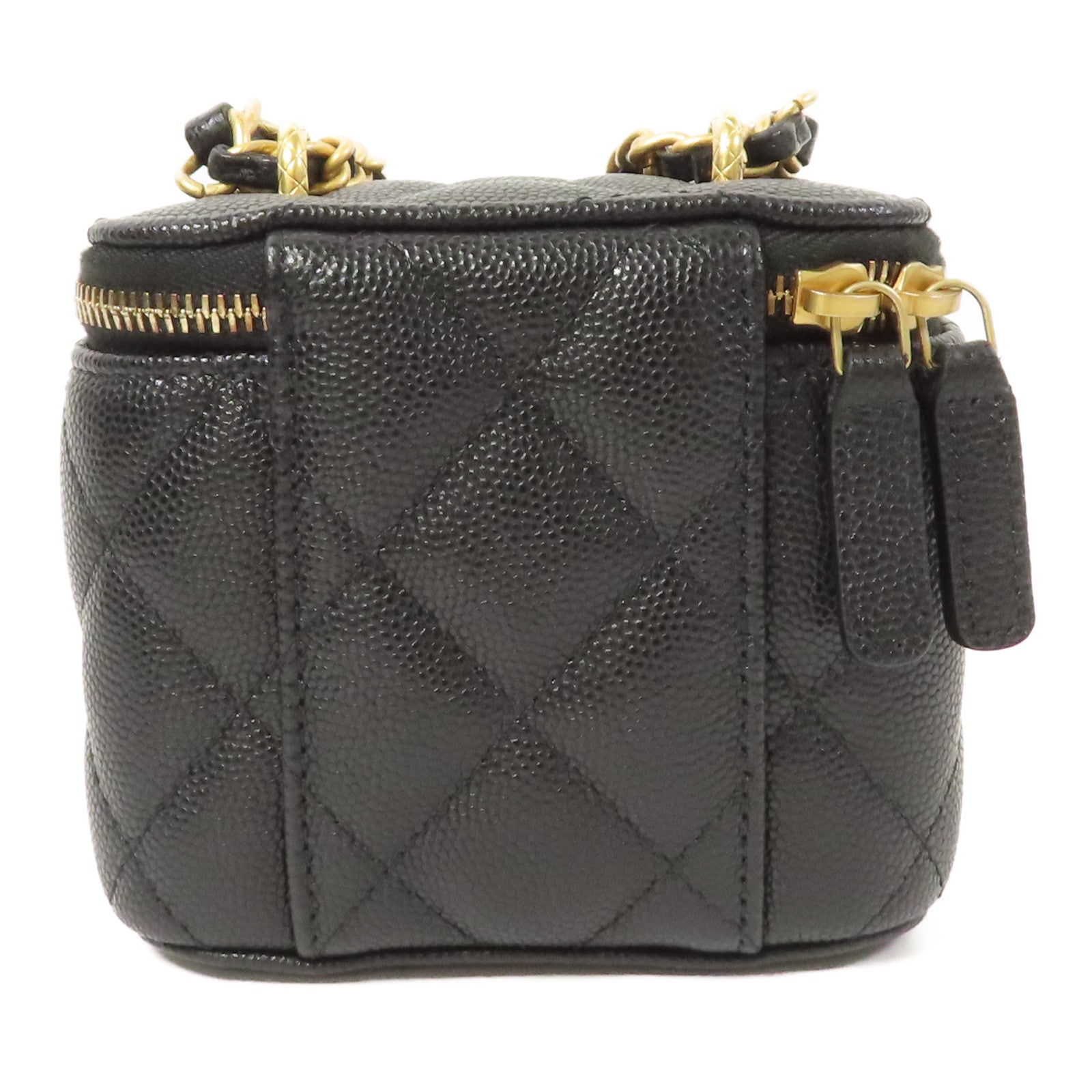 CHANEL 【激減優惠】菱格Caviar皮革Chain Shoulder Bag金扣肩背袋黑色