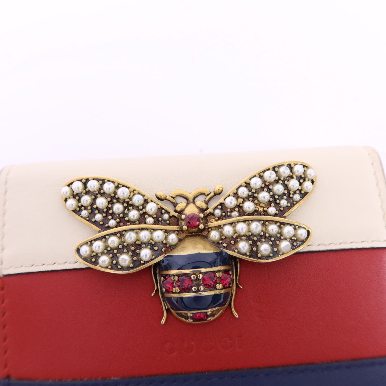 GUCCI 牛皮皮革Queen Margaret金扣錢包