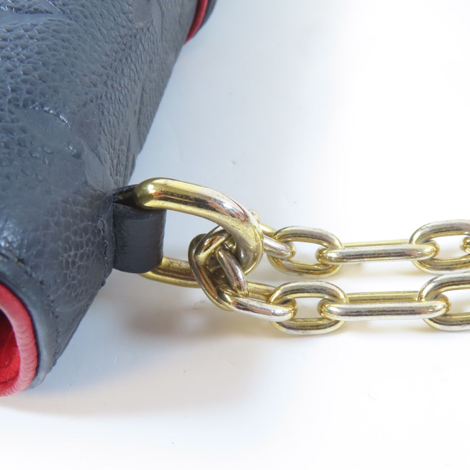LOUIS VUITTON 【激減優惠】Monogram Empreinte Saint Sulpice PM金扣鏈帶肩背袋藍色