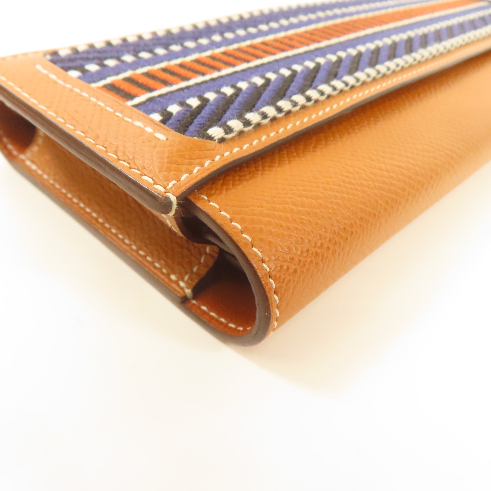 HERMES Passant en Excellent Etat Marron Long wallet Epsom Leather Gold