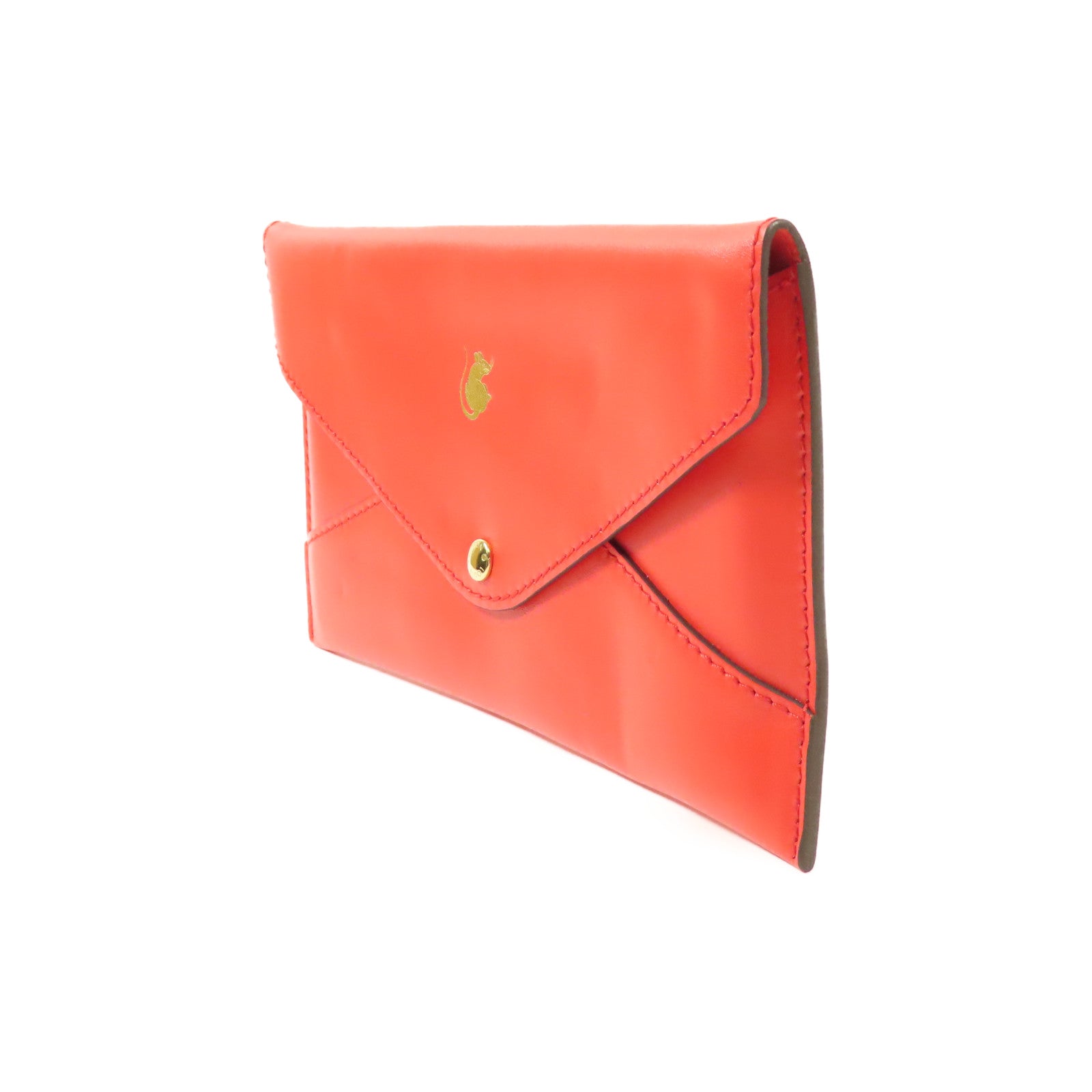 LOUIS VUITTON 牛皮皮革Pouch金扣手拿包