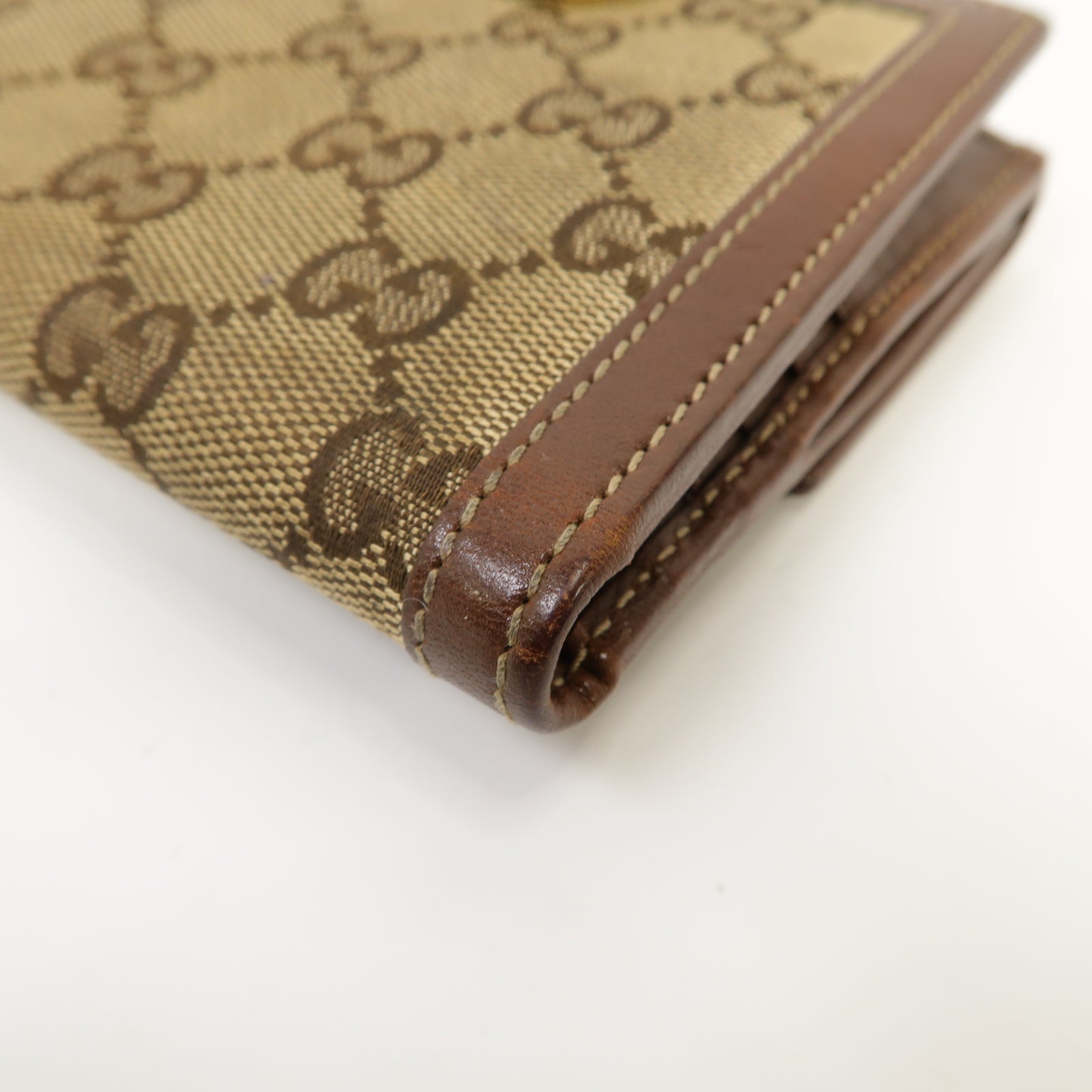 GUCCI 【清倉大減價】帆布Wallet金扣錢包啡色